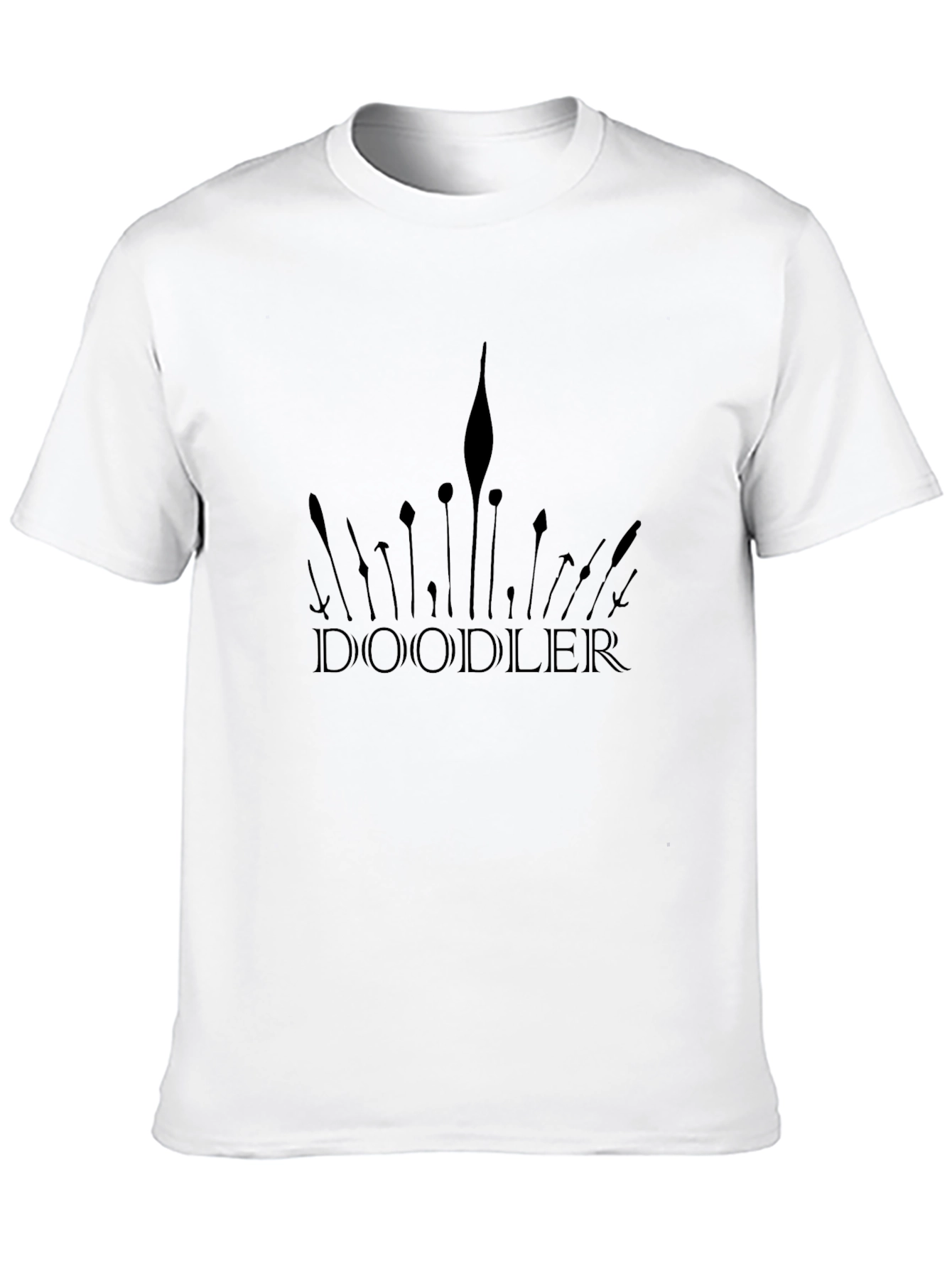 Black Doodler Graphic Tee - Artistic Black T-Shirt view 10