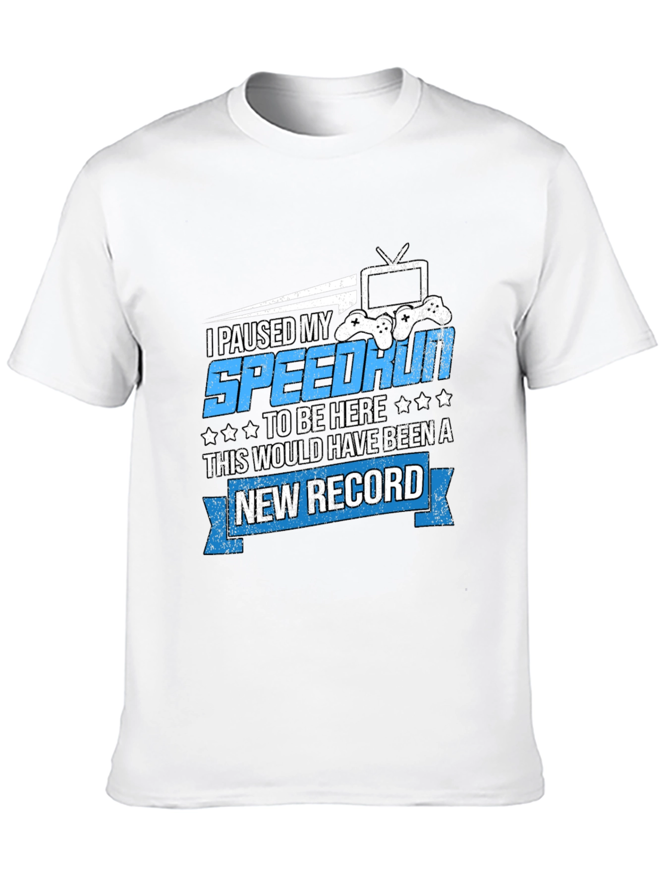 Black Gamer T-Shirt - Paused My Speedrun view 10