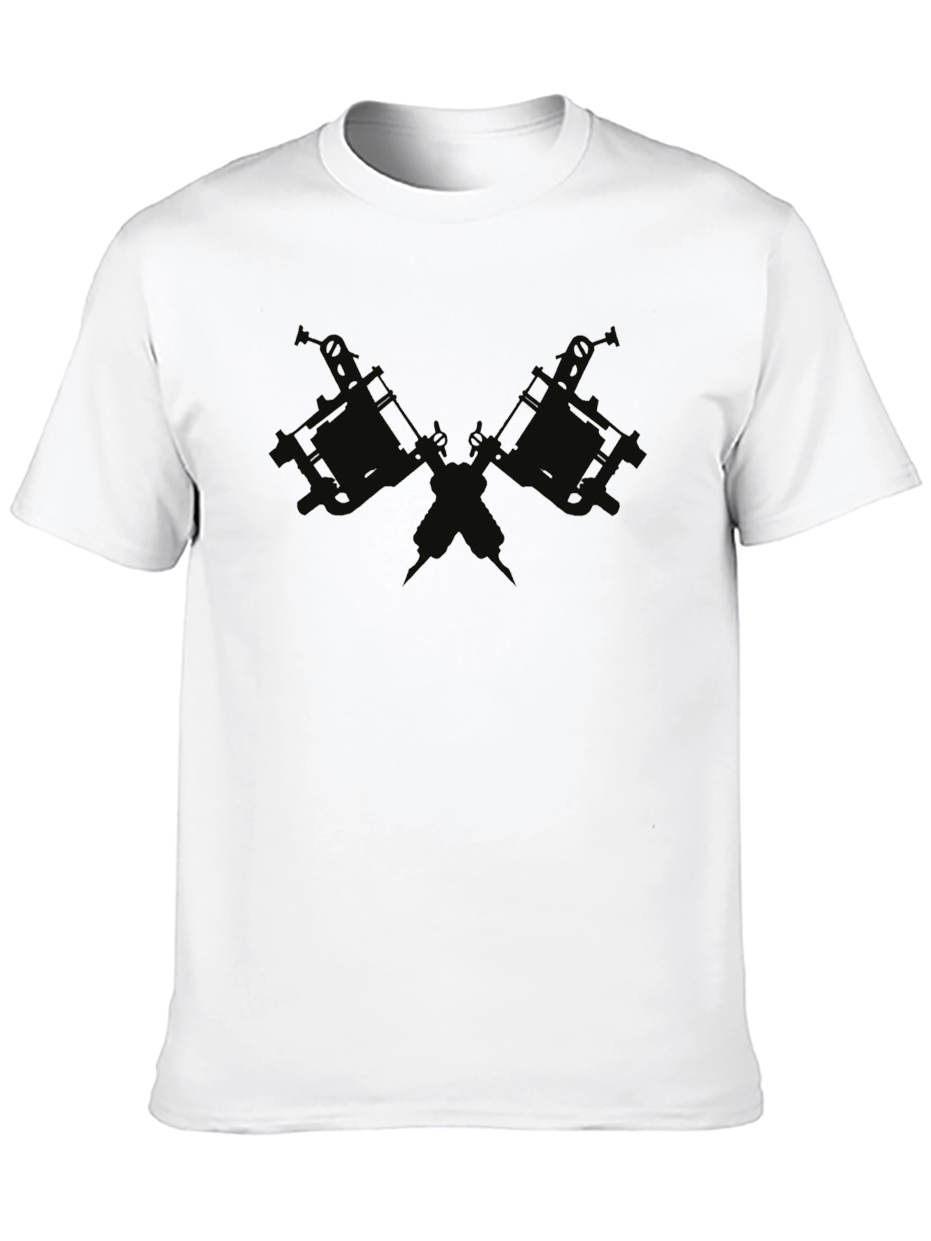 Black Crossed Tattoo Guns Black Graphic Tee view 10
