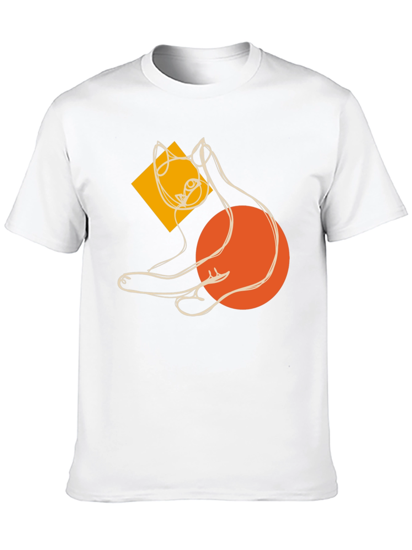 Black Abstract Cat Graphic T-Shirt - Stylish Modern Tee view 10