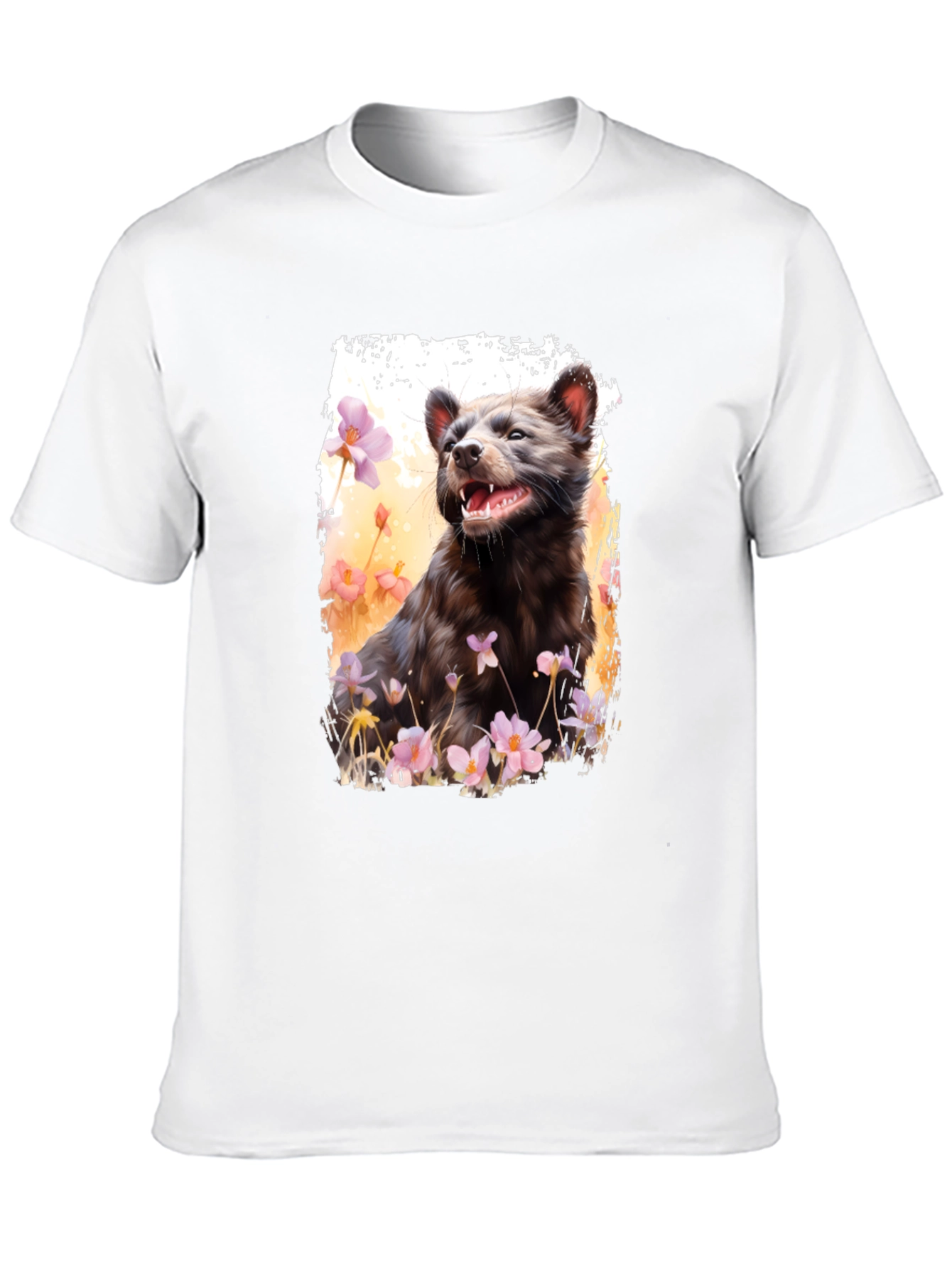 Black Tasmanian Devil Floral Print T-Shirt view 10