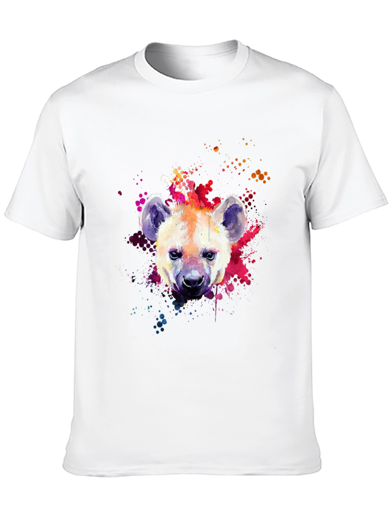 Black Hyena Watercolor Graphic Print Black T-Shirt view 10
