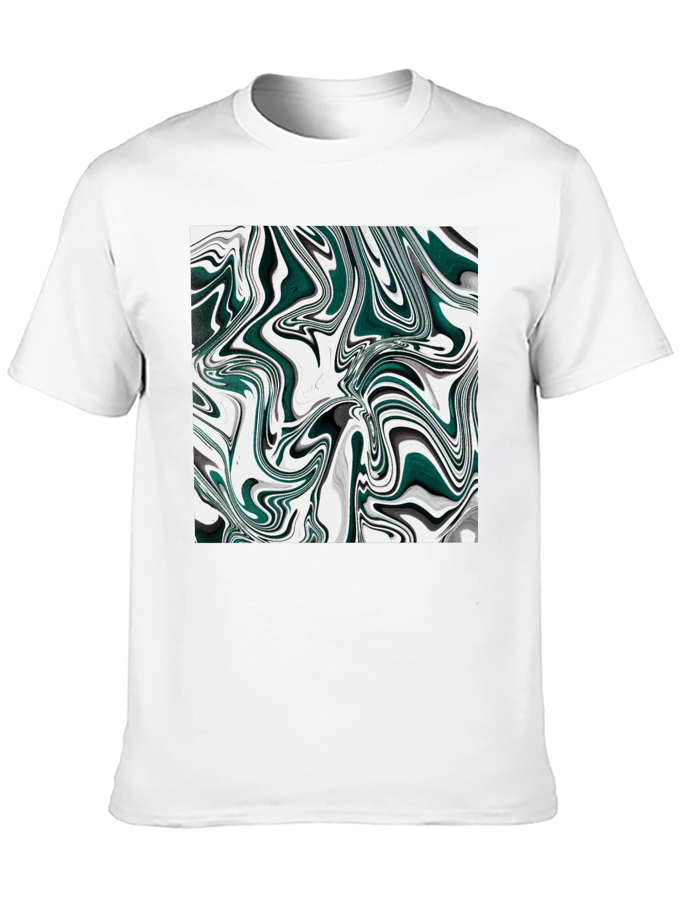 Black Abstract Swirl Graphic T-Shirt - Modern Art Tee view 10