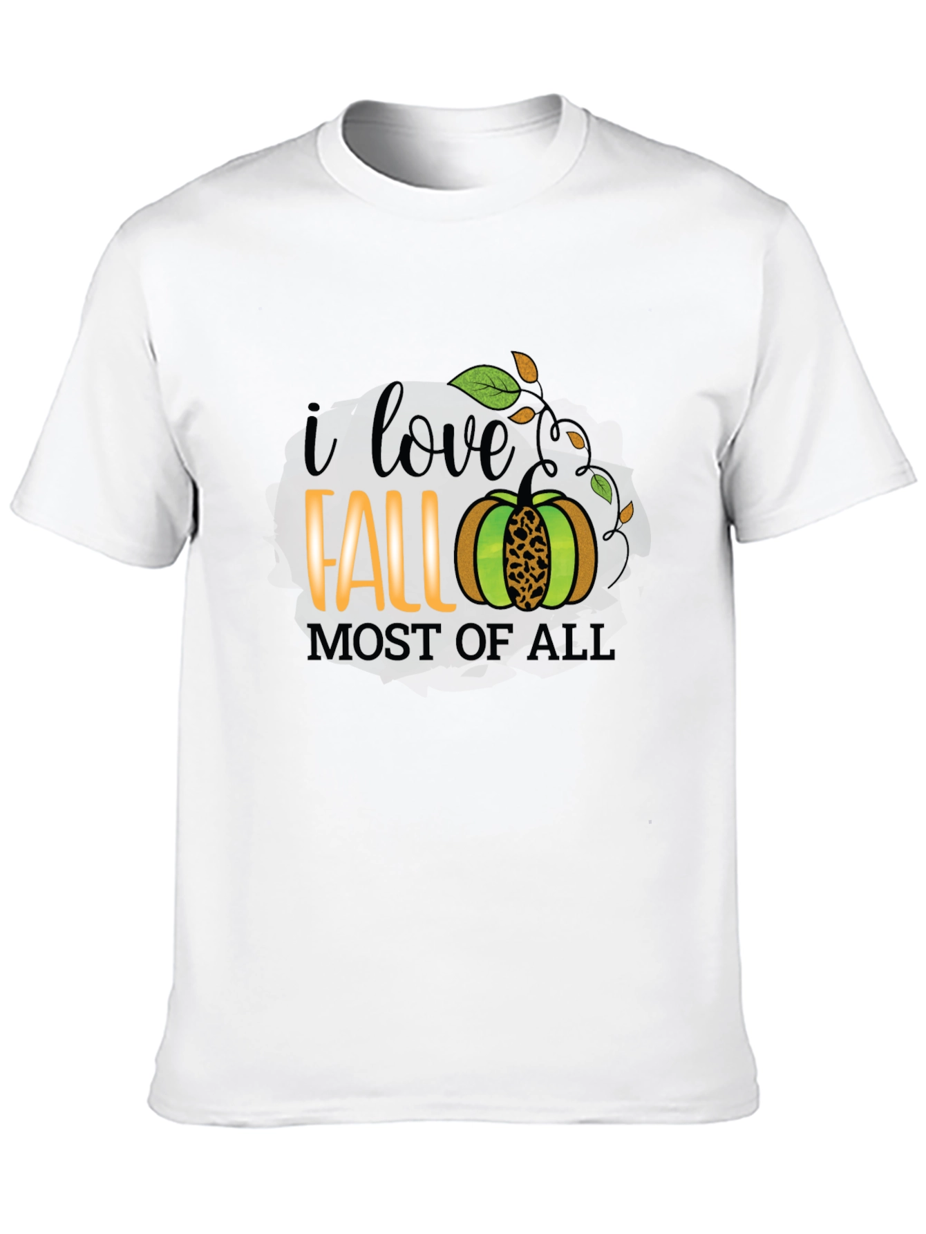 Black I Love Fall Most of All T-Shirt - Autumn Graphic Tee view 10
