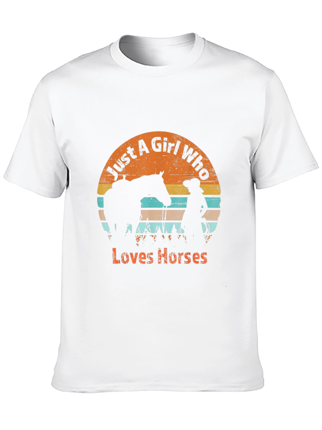 Black Just A Girl Who Loves Horses Graphic T-Shirt view 10