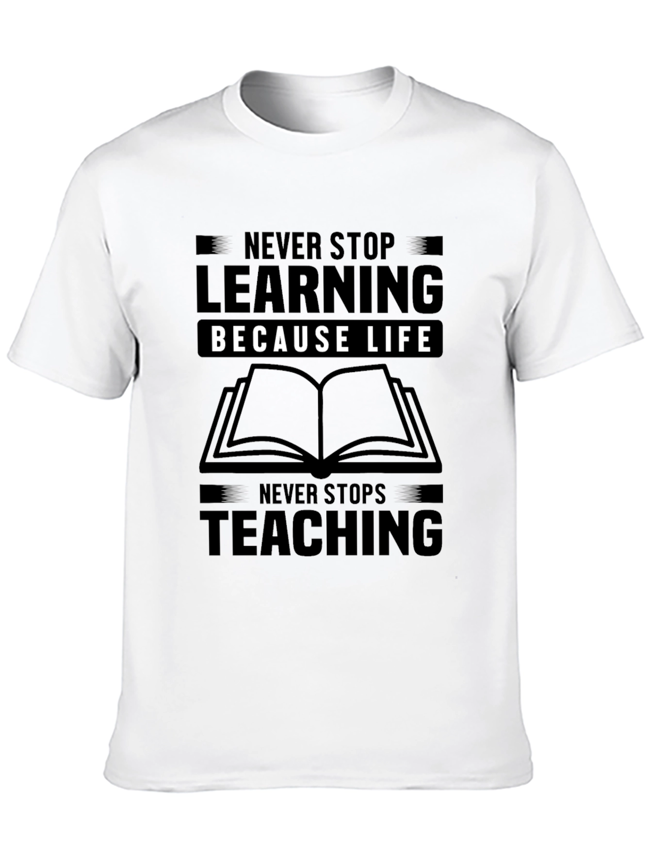 Black Never Stop Learning Graphic Tee view 10