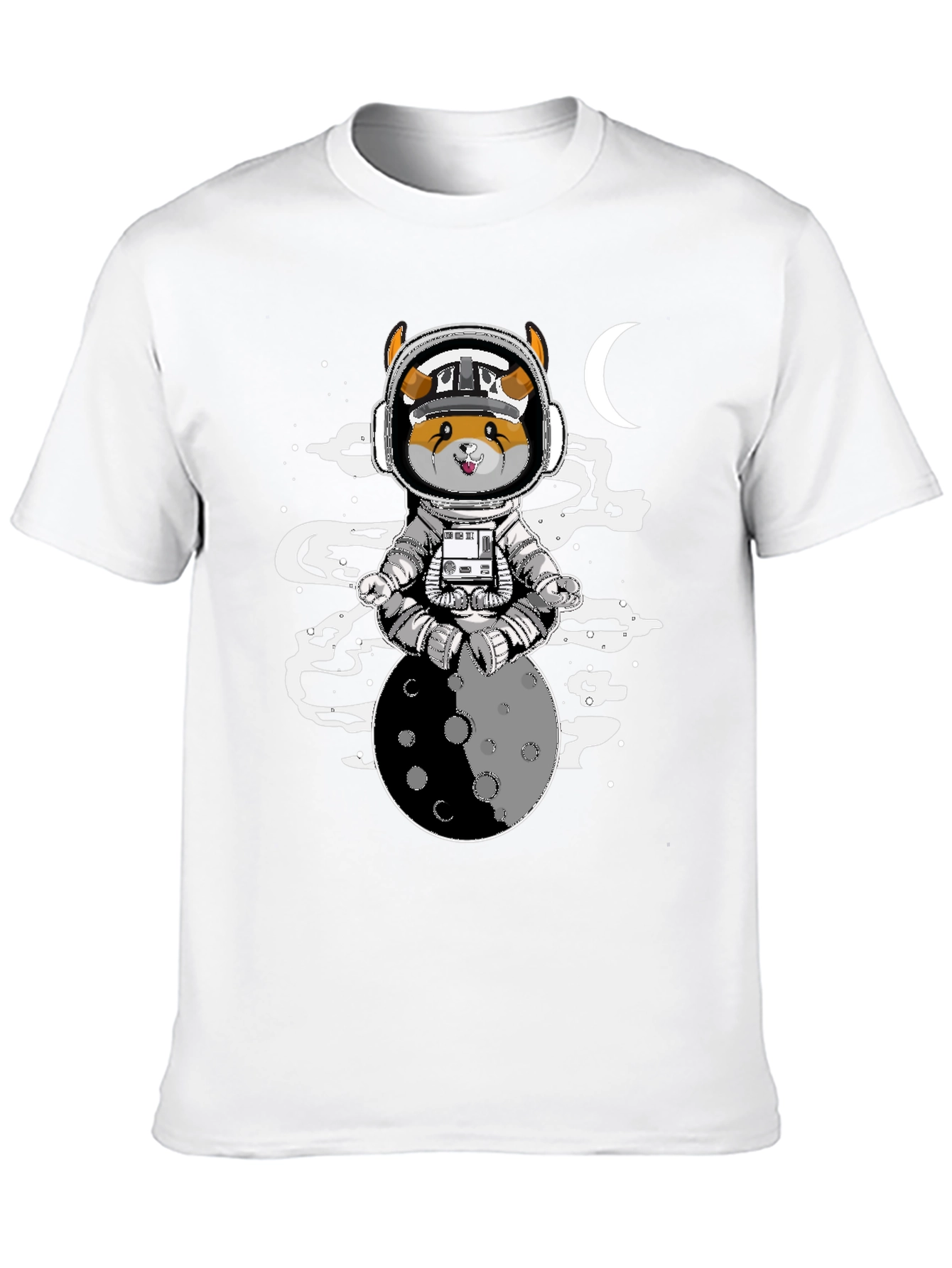 Black Astronaut Dog on the Moon T-Shirt view 10