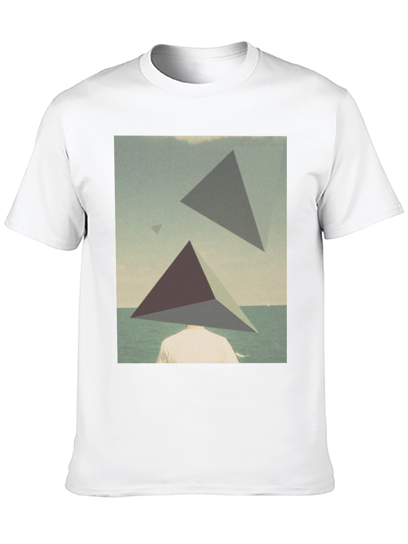 Black Abstract Triangle Graphic Tee - Men's Black T-Shirt view 10