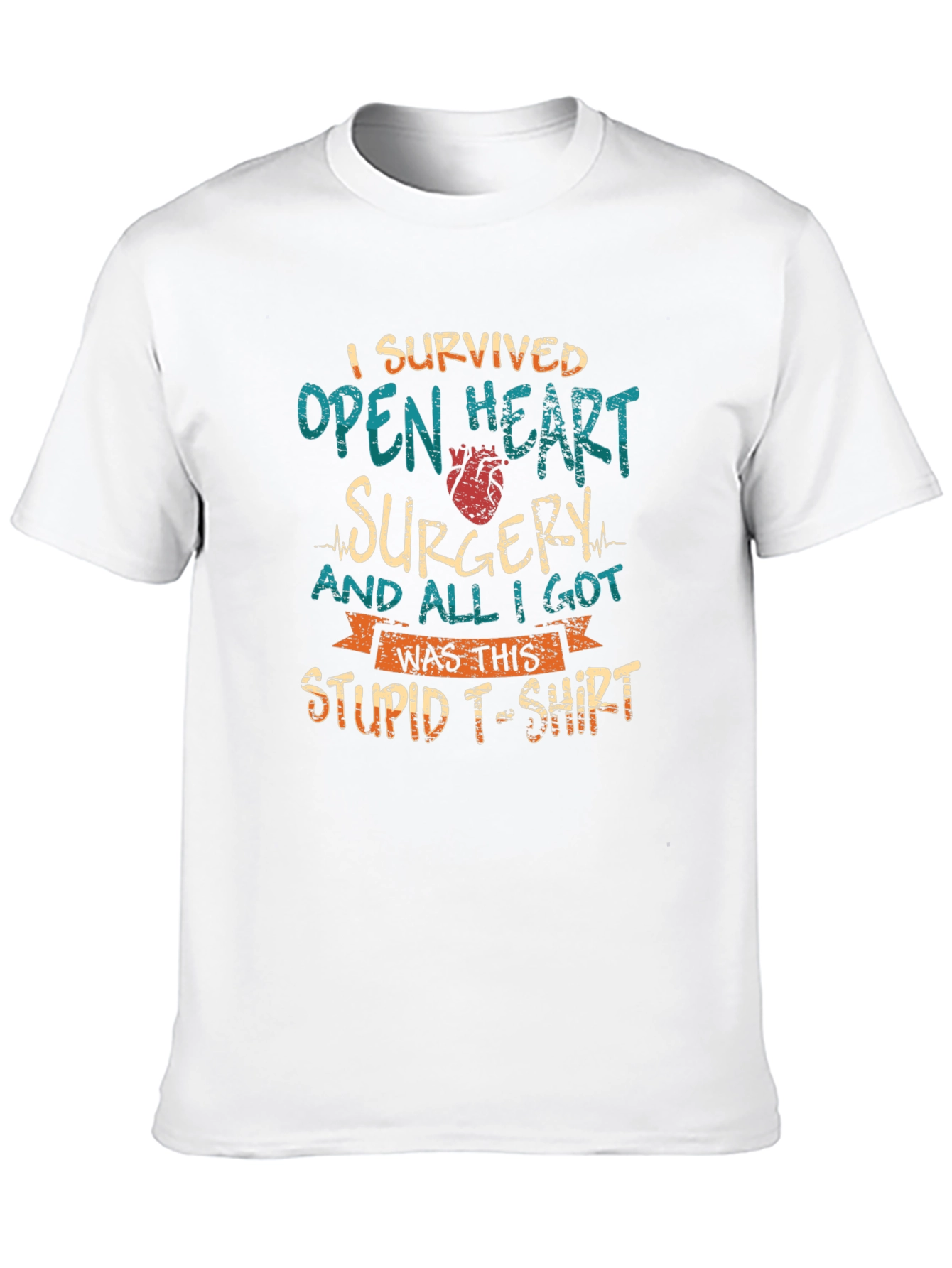 Black Open Heart Surgery Survivor T-Shirt view 10