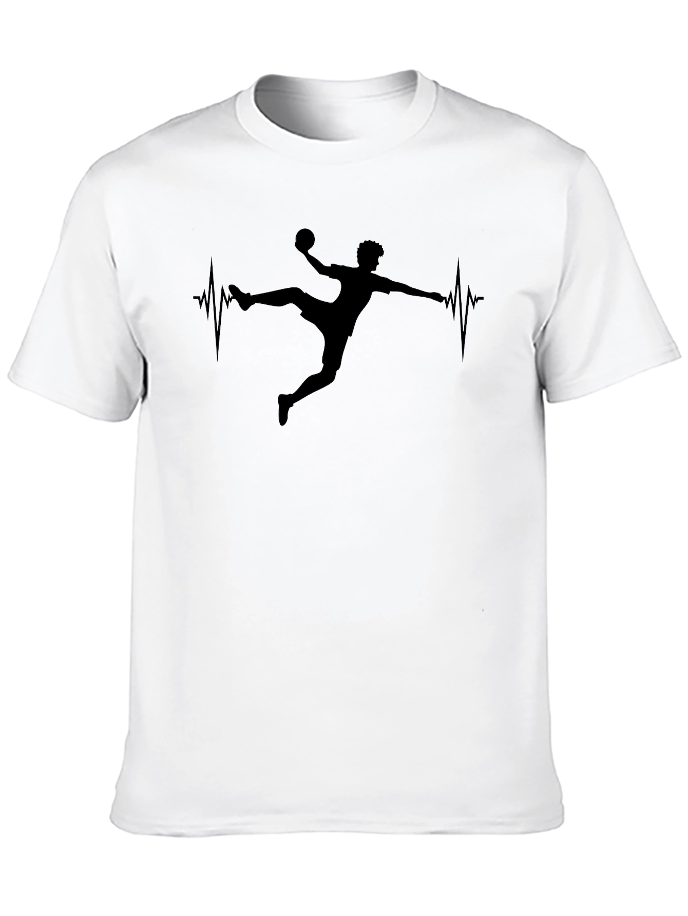Black Handball Heartbeat Graphic T-Shirt view 10