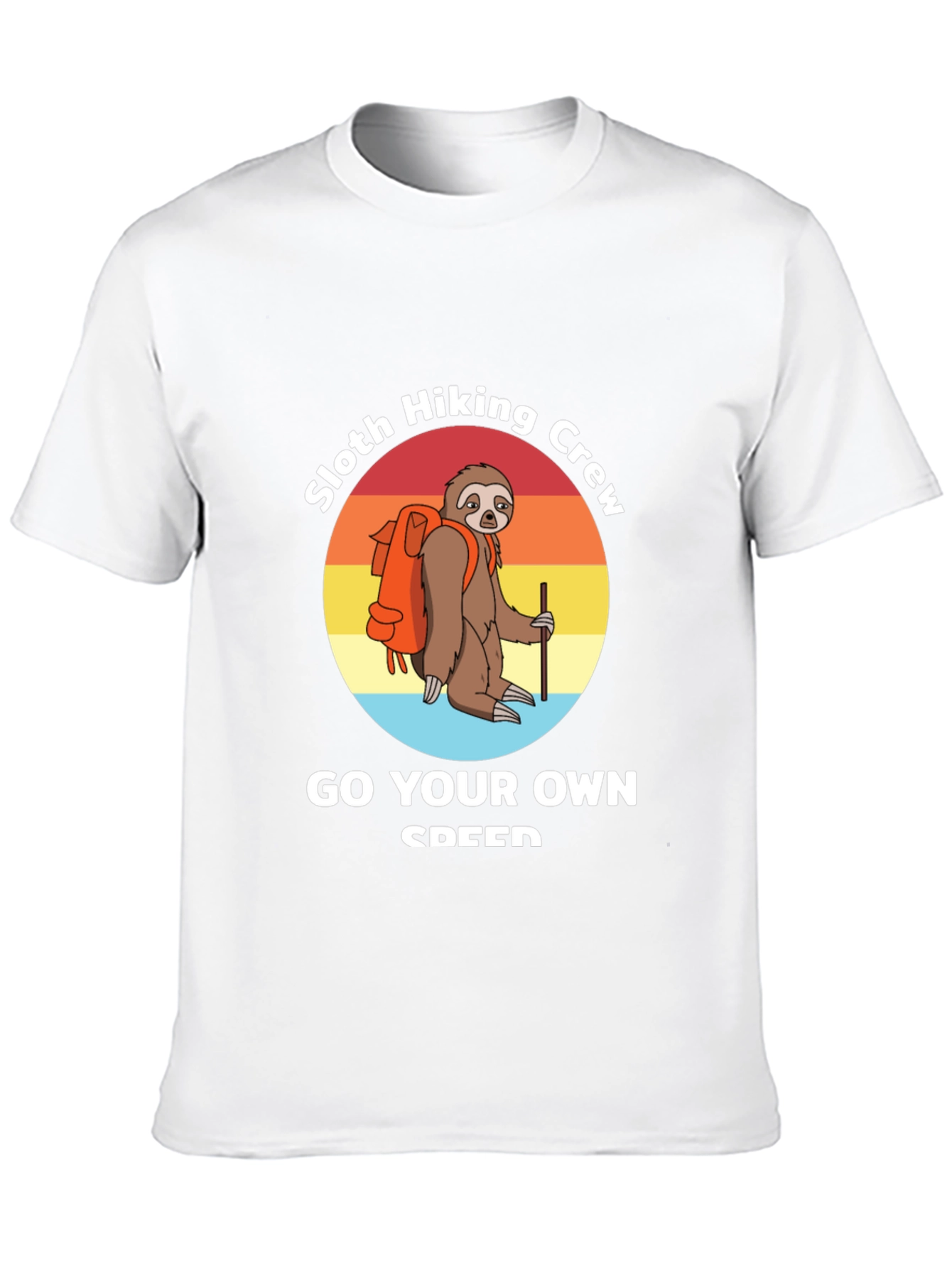 Black Sloth Hiking Crew T-Shirt: Go Your Own Speed! view 10