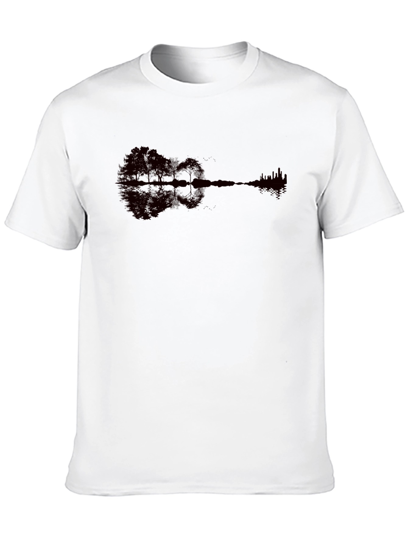 Black Nature Guitar Graphic Tee - Black view 10