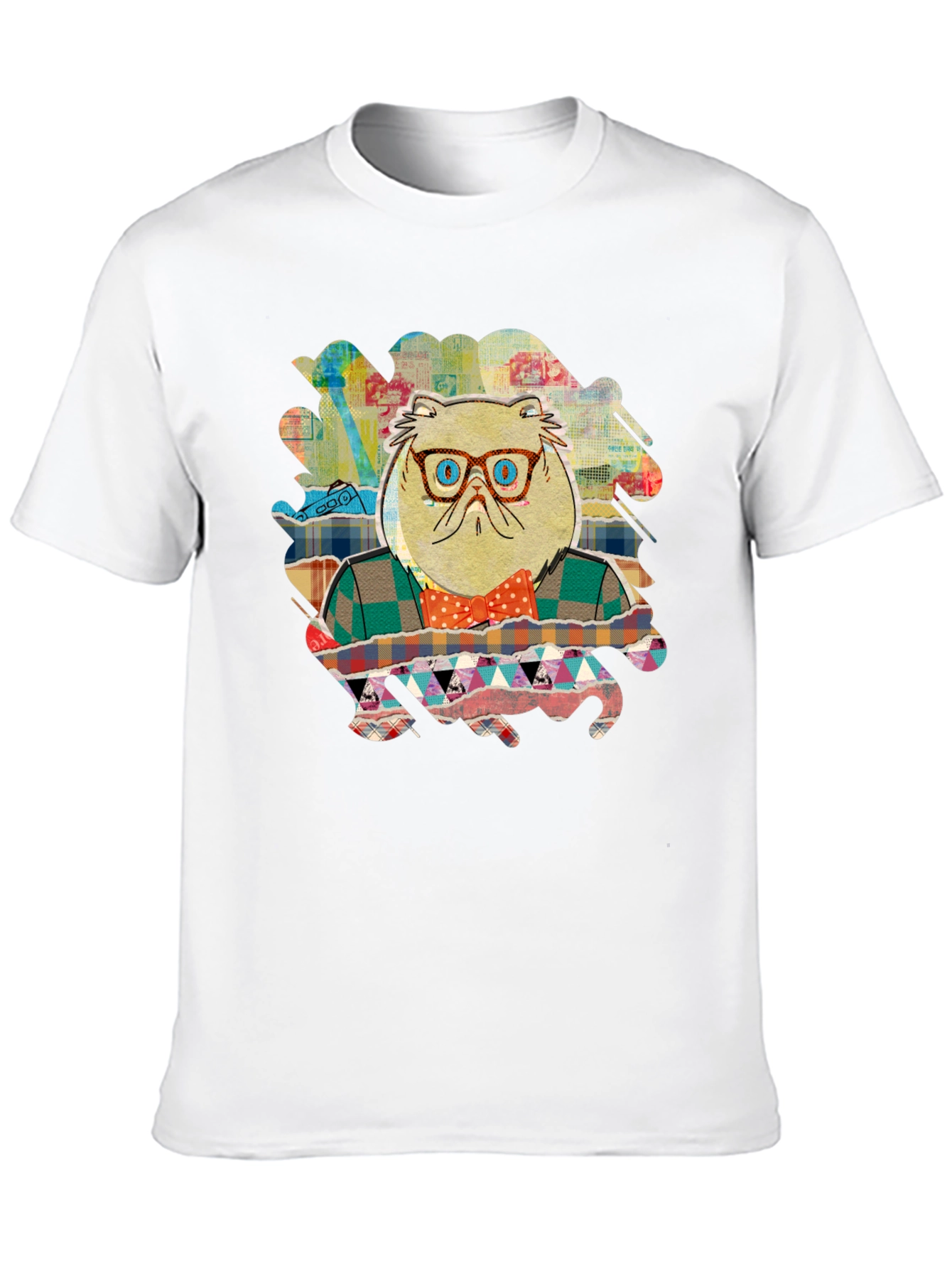 Black Cat with Glasses Graphic T-Shirt view 10