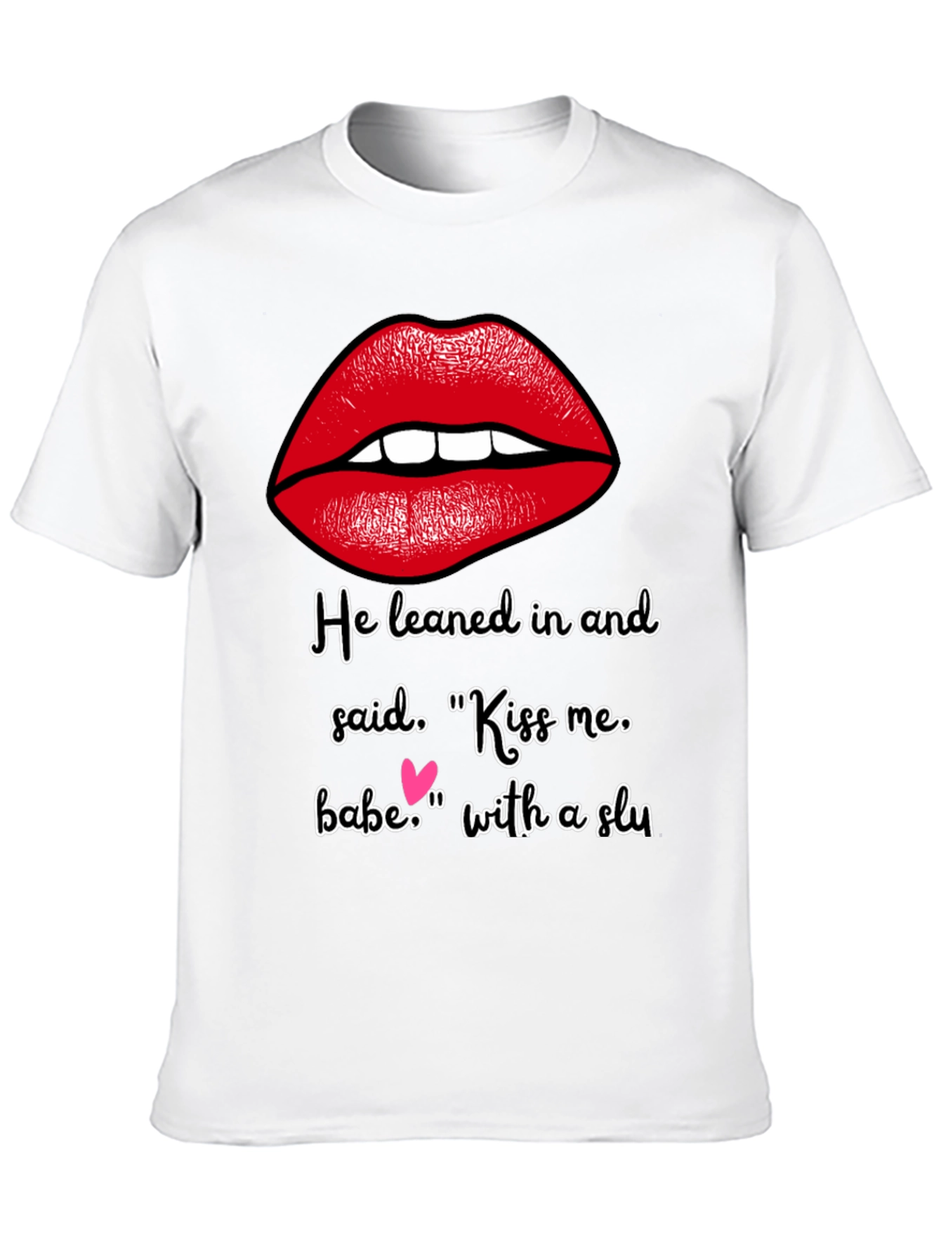 Black Kiss Me Graphic Tee - Soft Cotton Blend view 10