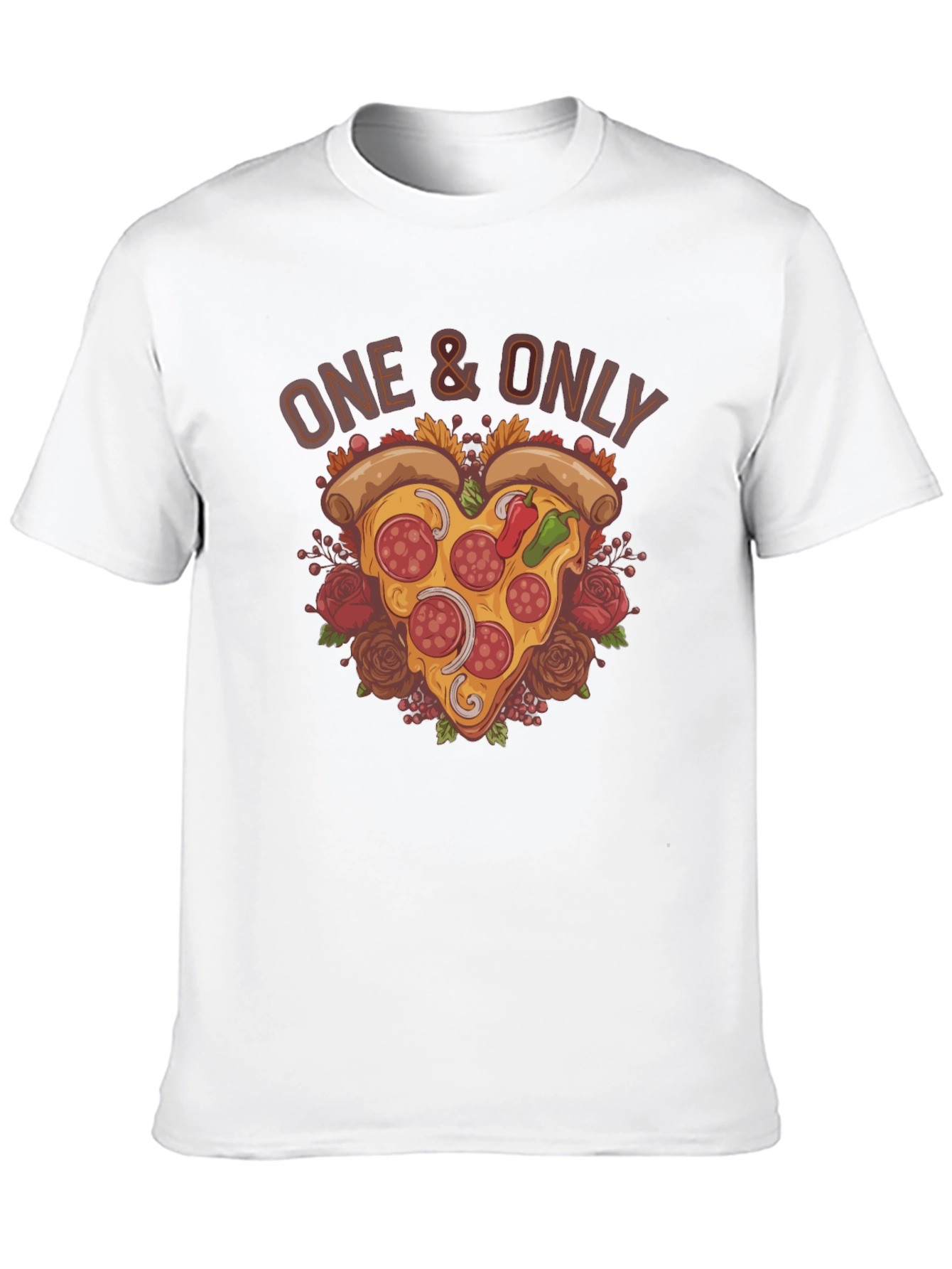 Black One & Only Pizza Heart Graphic T-Shirt view 10