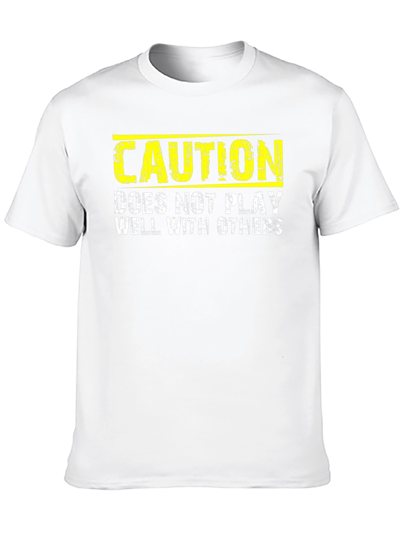 Black Caution: Does Not Play Well With Others - Novelty T-Shirt view 10