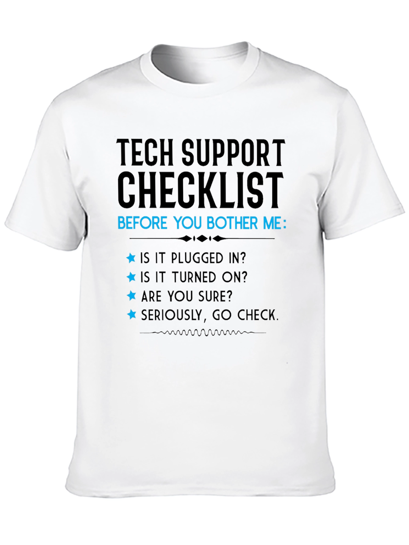 Black Tech Support Checklist T-Shirt view 10