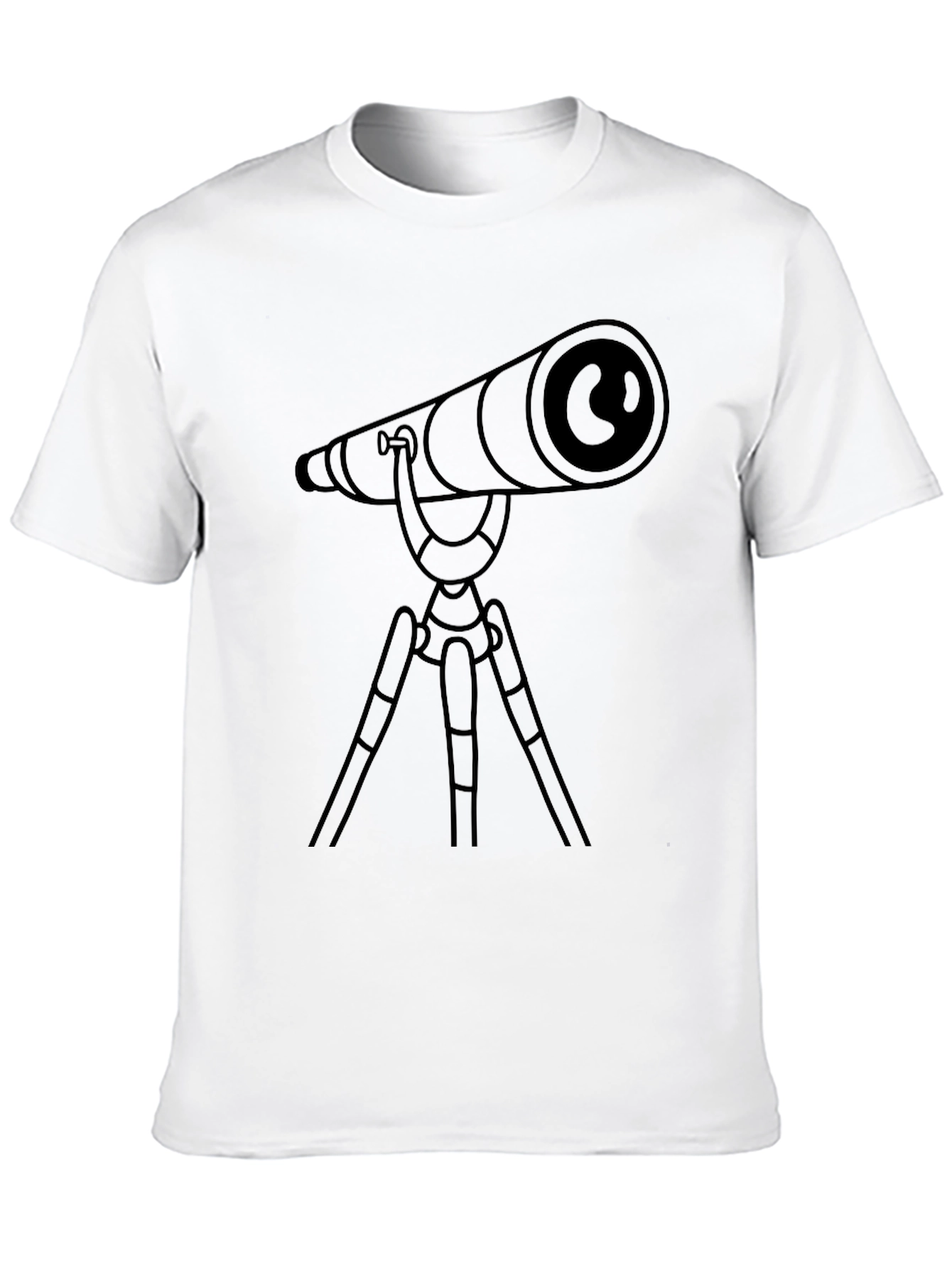 Black Telescope Graphic Tee - Explore the Universe in Style view 10