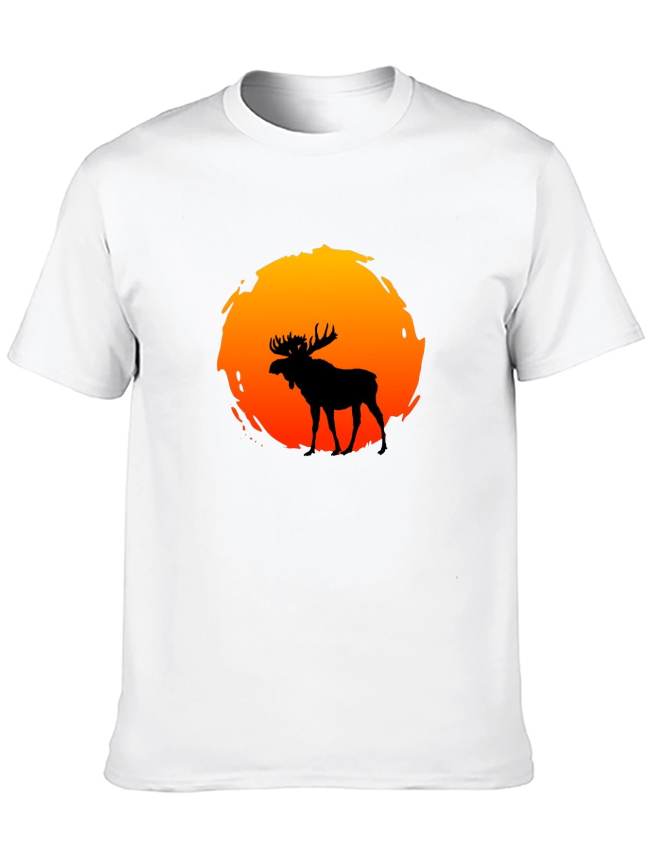 Black Moose Silhouette Sunset Graphic T-Shirt view 10