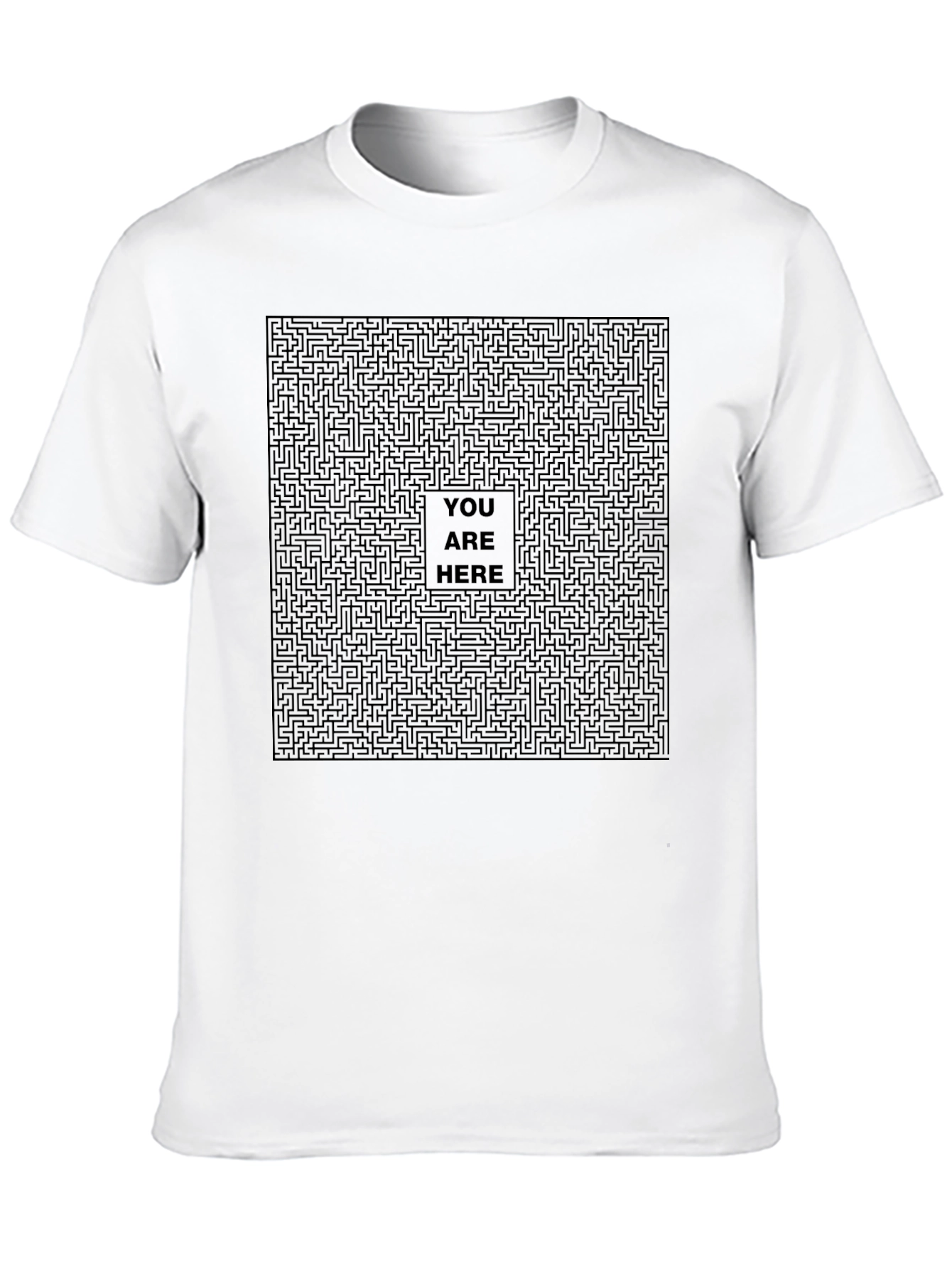 Black Maze T-Shirt - 'You Are Here' Graphic Tee view 10