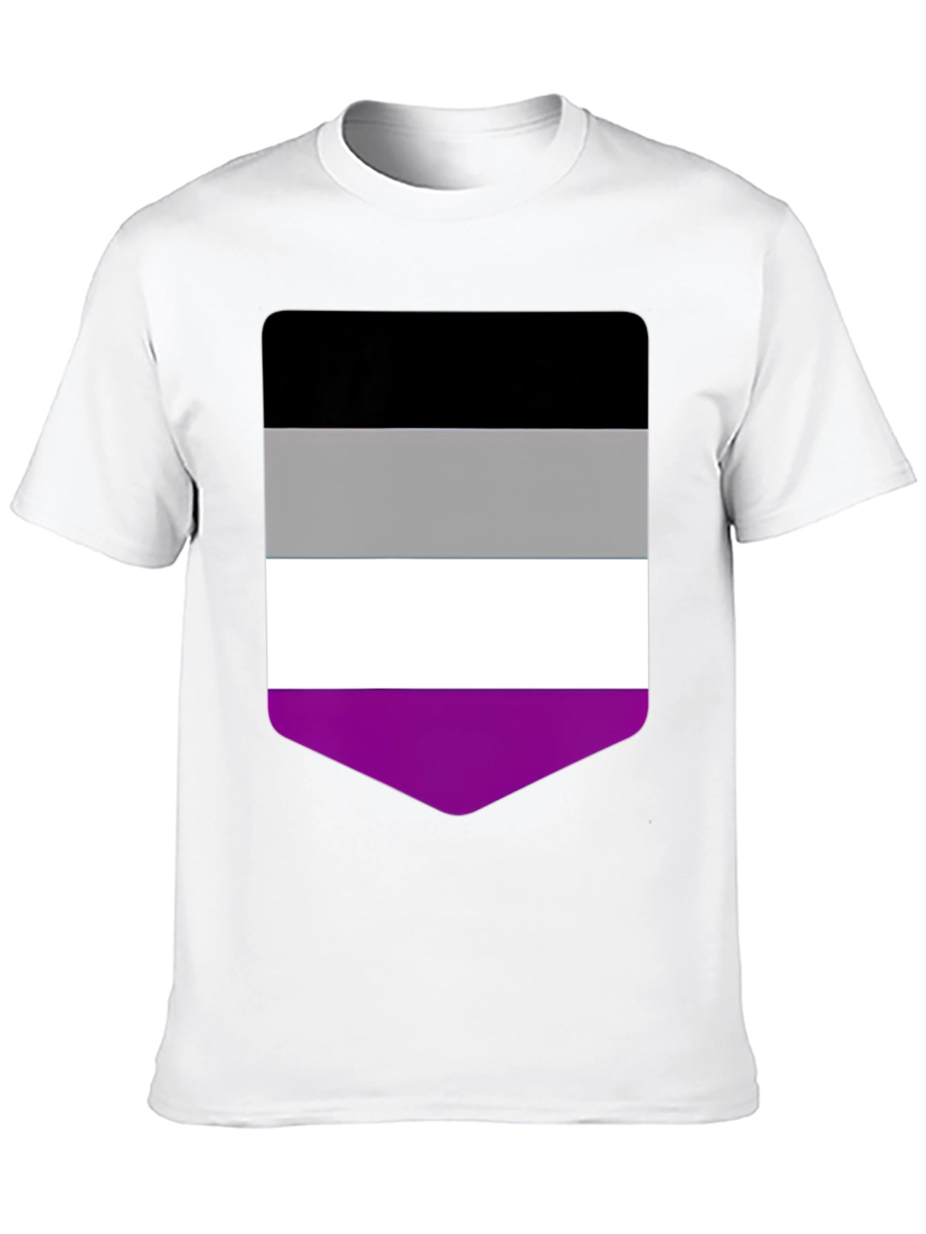 Black Asexual Pride Flag T-Shirt - Black Crew Neck Tee view 10