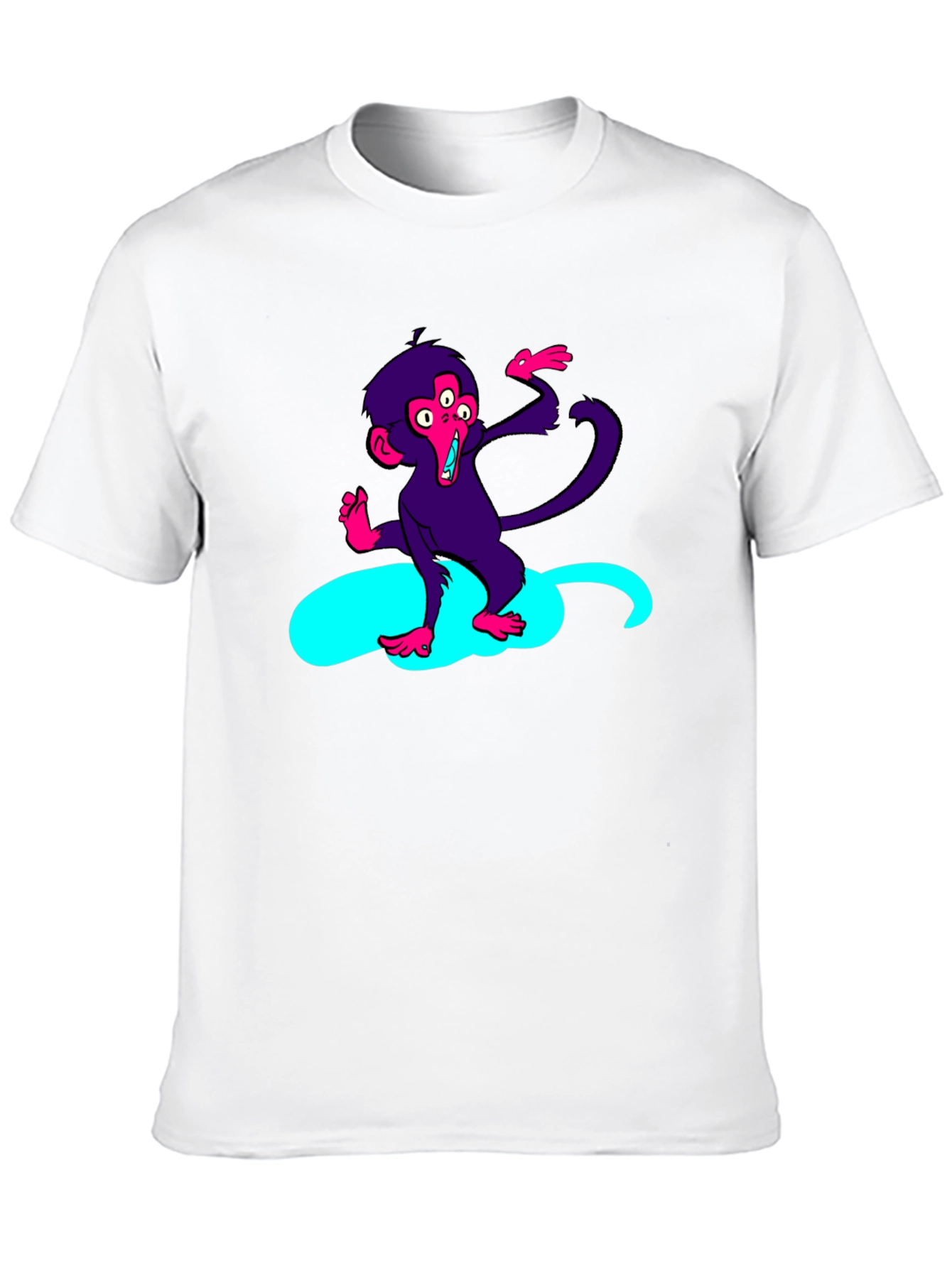Black Three-Eyed Monkey Graphic Tee - Black Cotton T-Shirt view 10