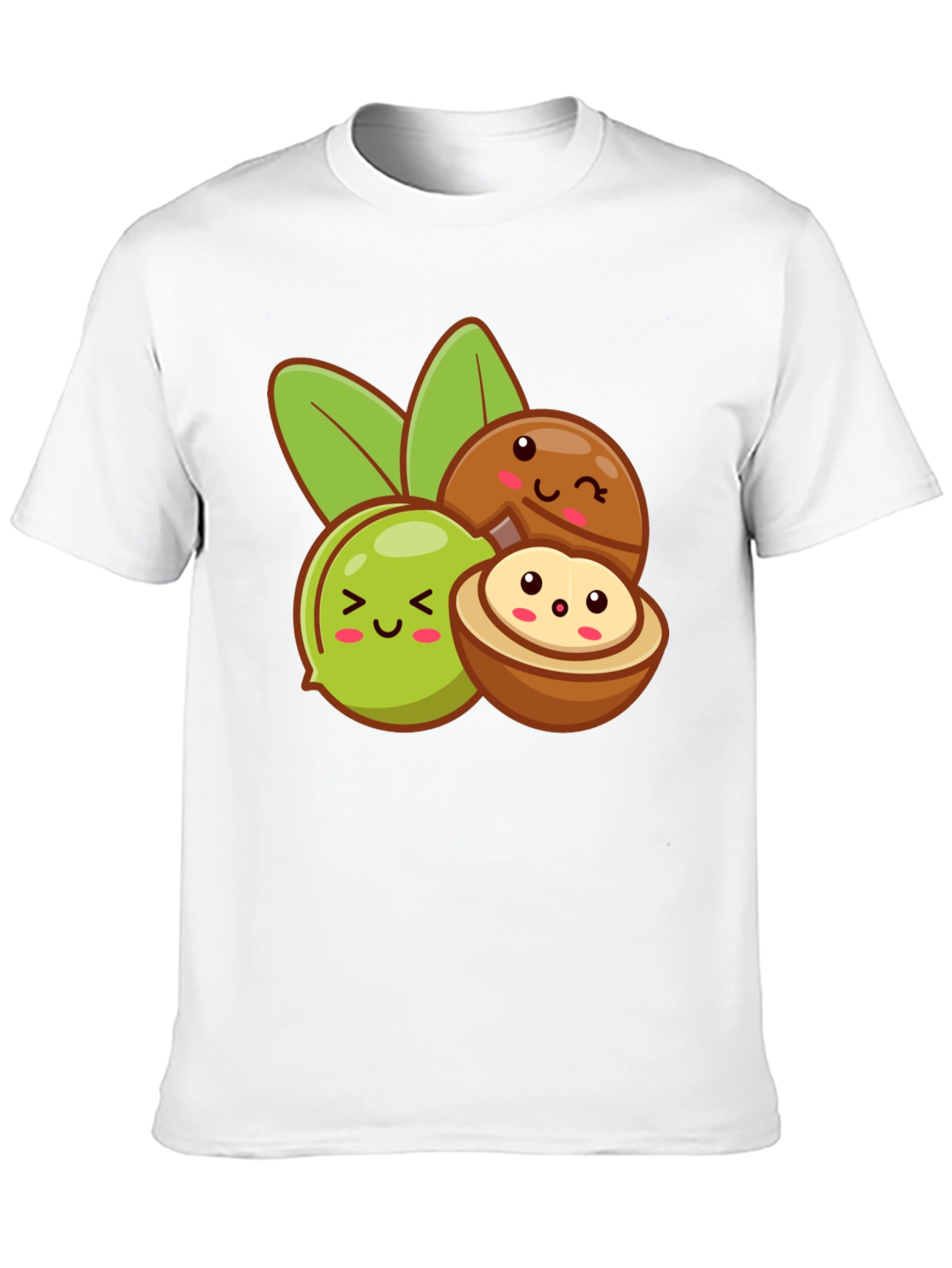 Black Cute Kawaii Macadamia Nut T-Shirt view 10