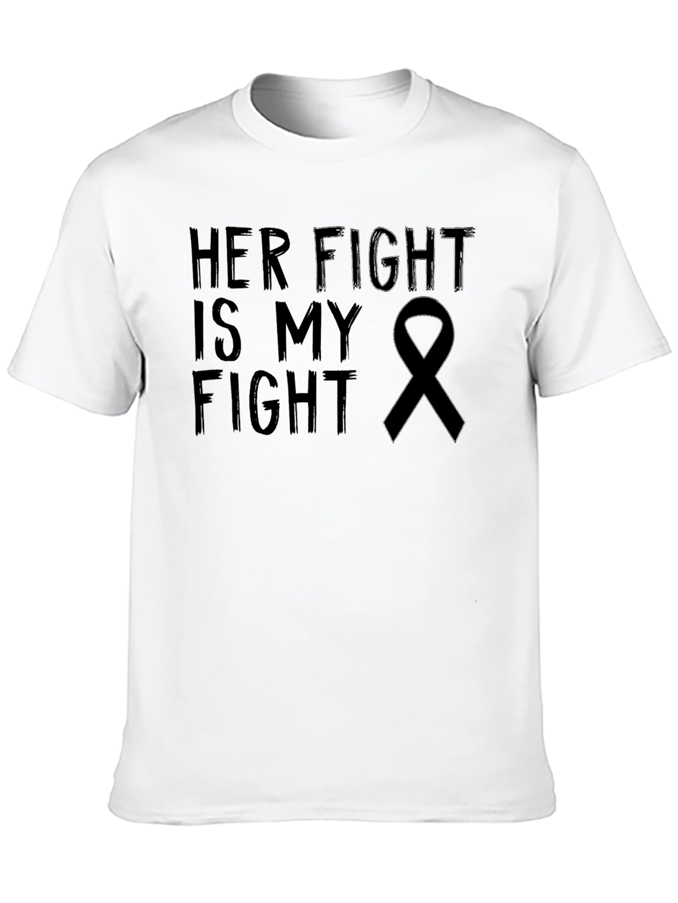 Black Her Fight is My Fight Awareness Ribbon T-Shirt view 10