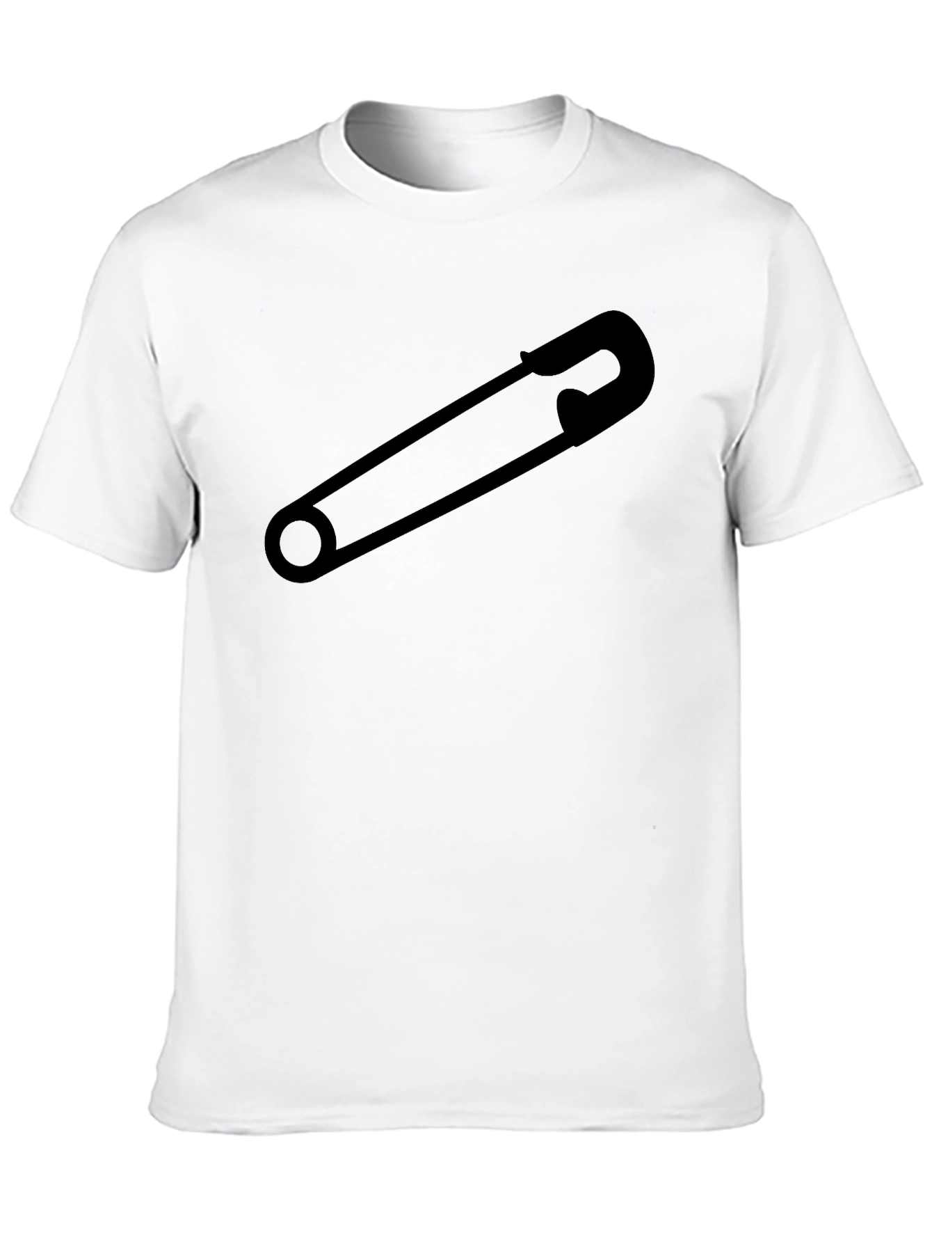 Black Safety Pin Graphic Tee - Mens Black T-Shirt view 10