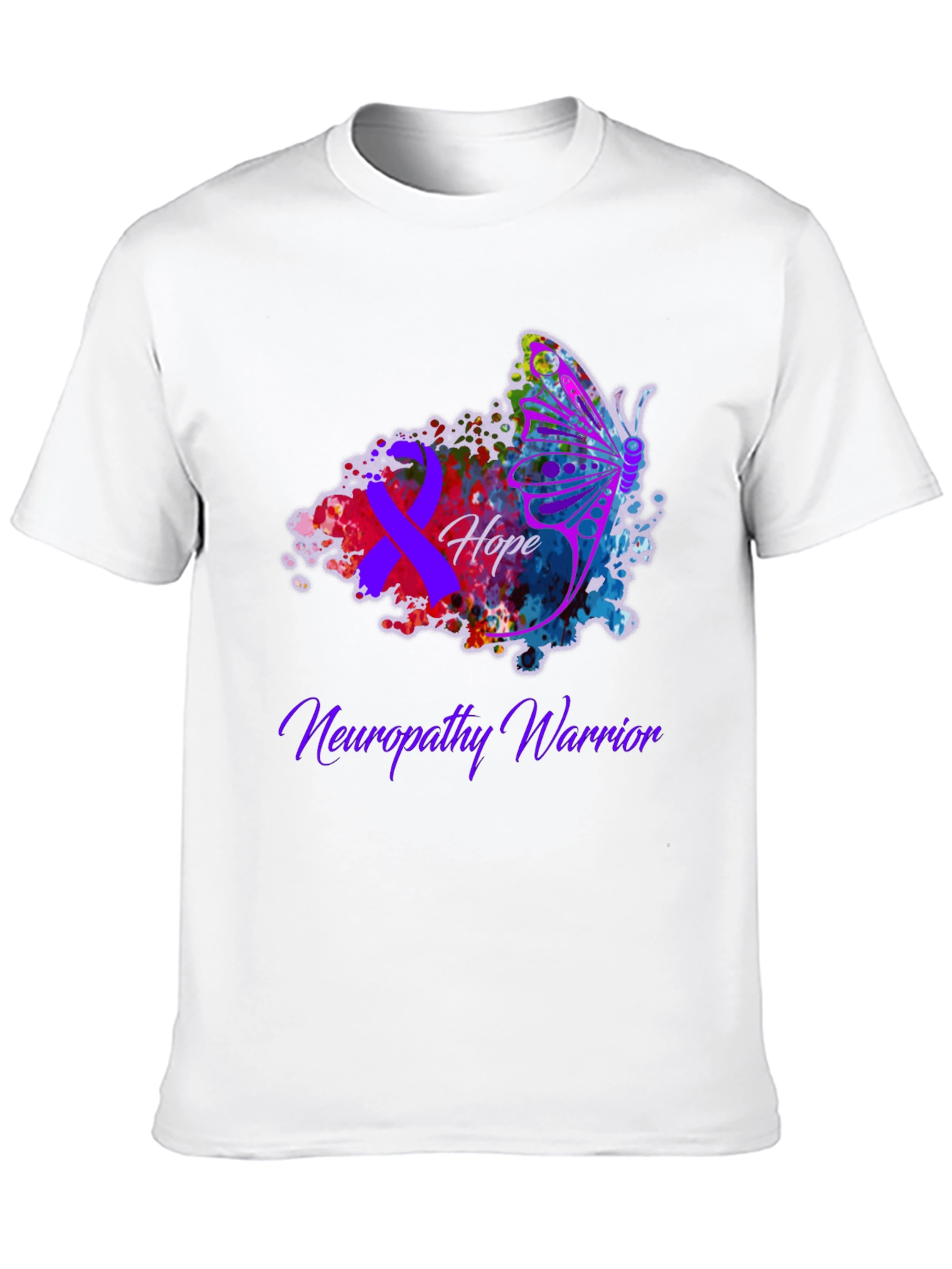 Neuropathy Warrior Butterfly Hope Awareness T-Shirt - 10