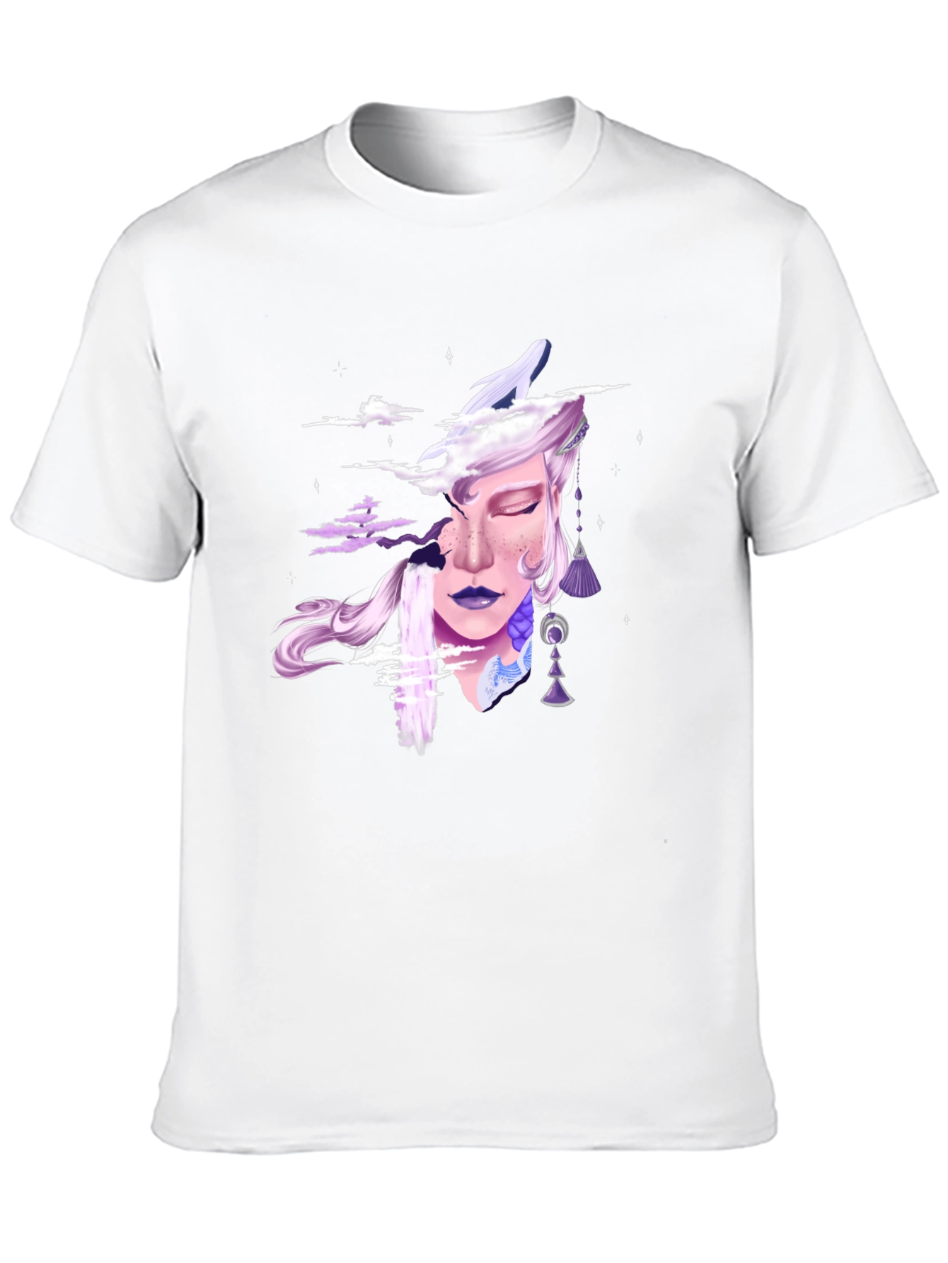 Black Fantasy Dreamscape Graphic Tee - Unisex Black T-Shirt view 10