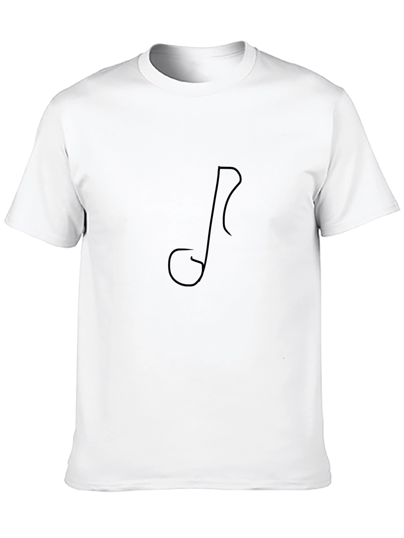 Black Minimalist Music Note Black T-Shirt view 10