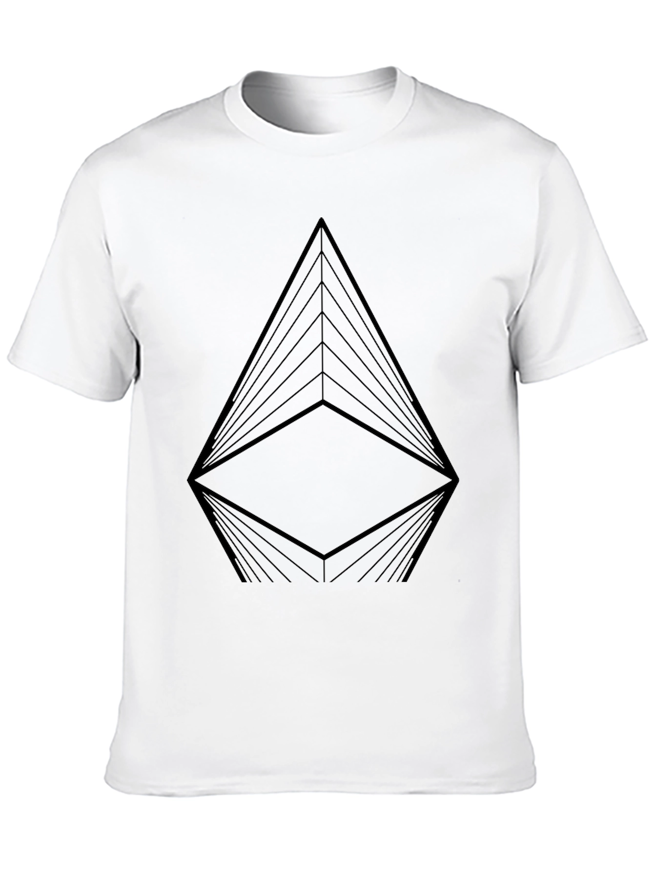 Black Geometric Black T-Shirt view 10