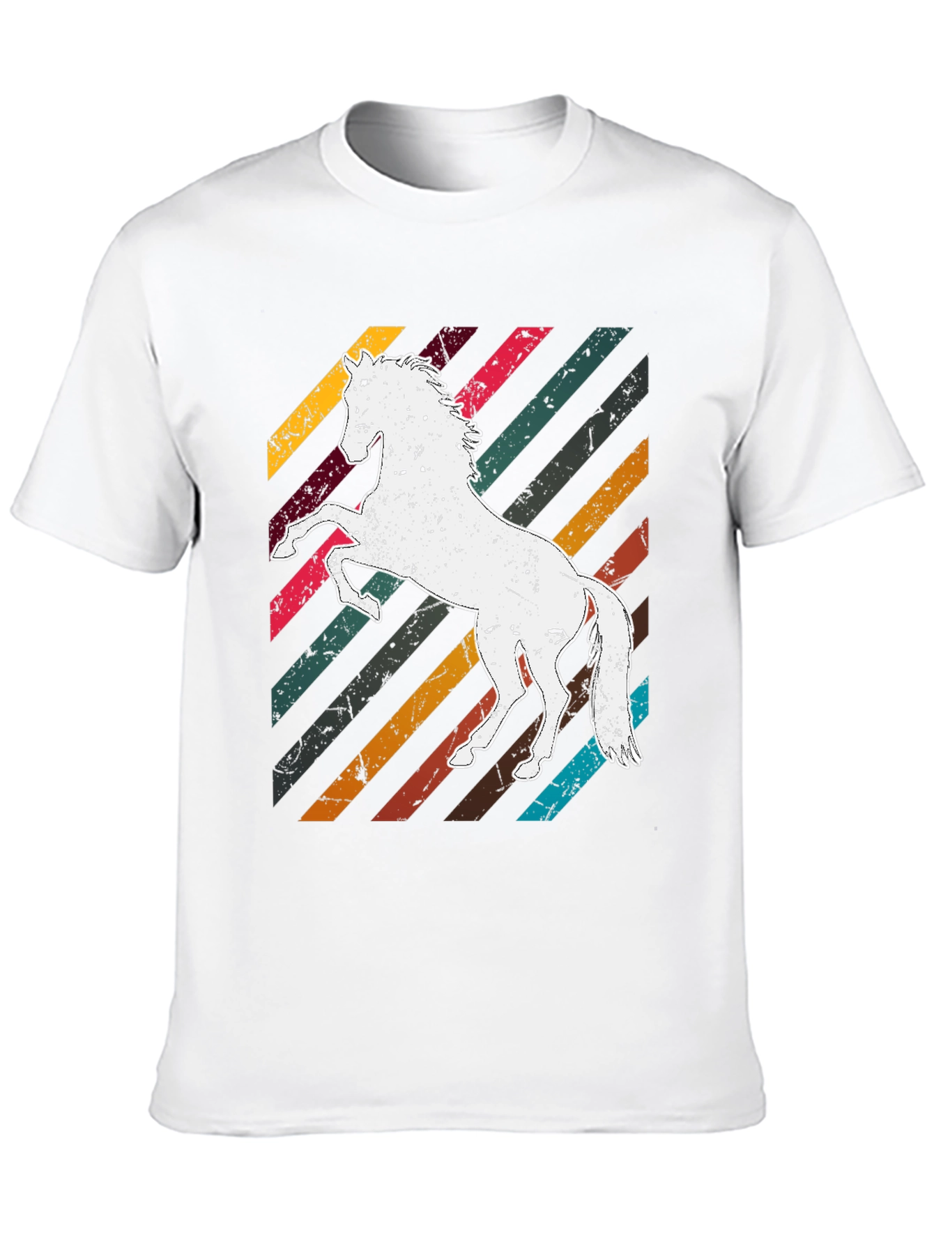 Black Retro Horse Graphic Tee - Men's Black T-Shirt view 10