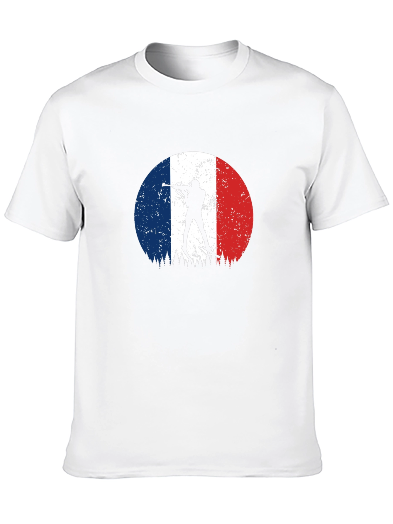 Black Biathlon France Flag Black T-Shirt view 10
