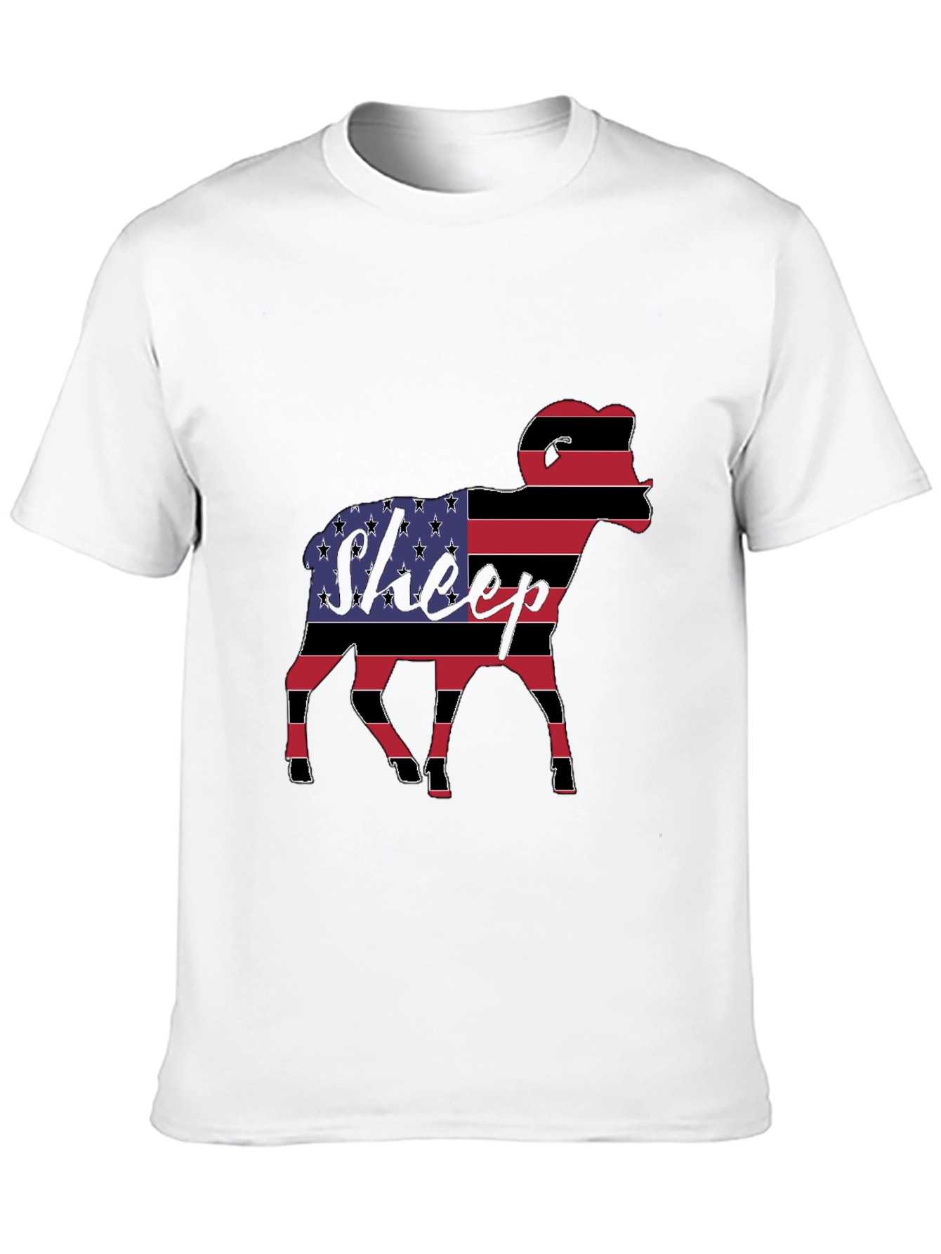 Black American Flag Sheep Graphic Tee view 10
