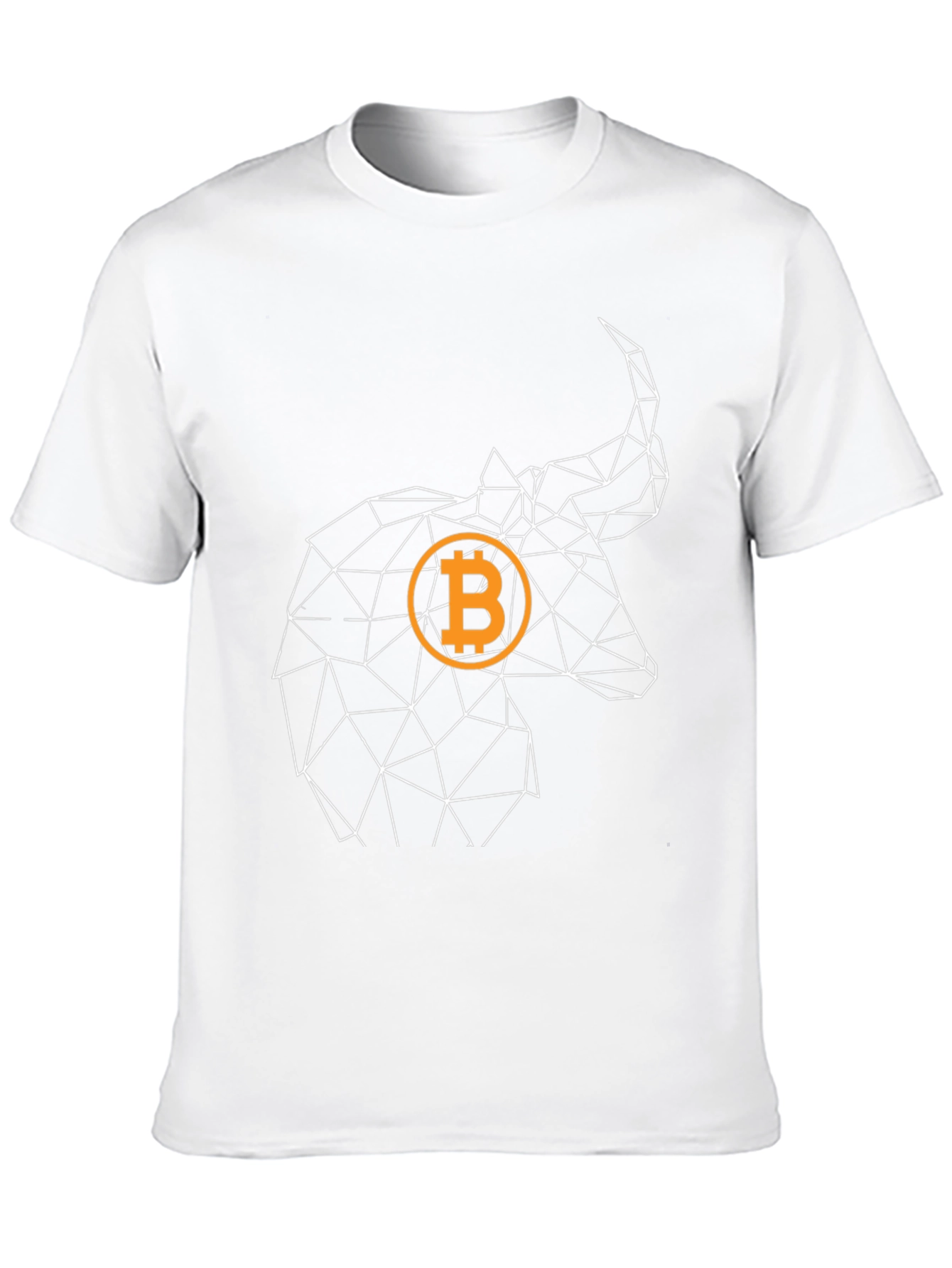 Black Bitcoin Bull Geometric Black T-Shirt view 10