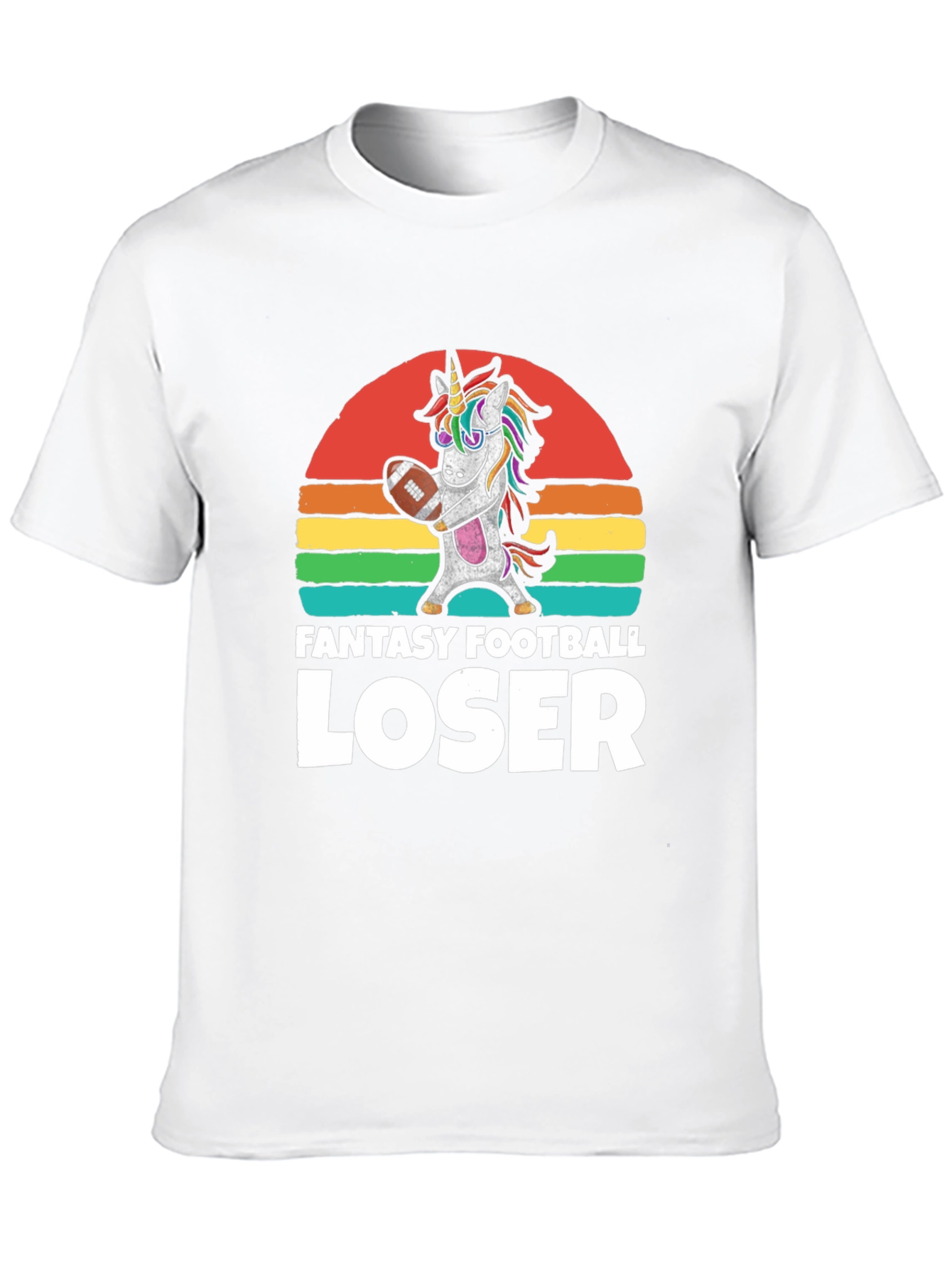 Black Fantasy Football Loser Unicorn T-Shirt view 10