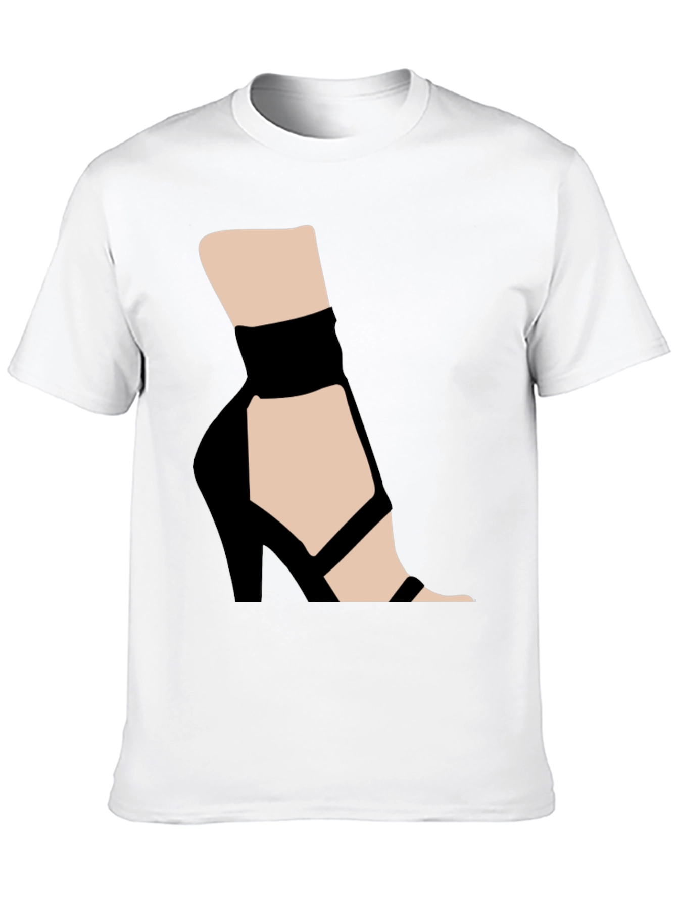 Black Graphic Tee: High Heel Shoe Art view 10
