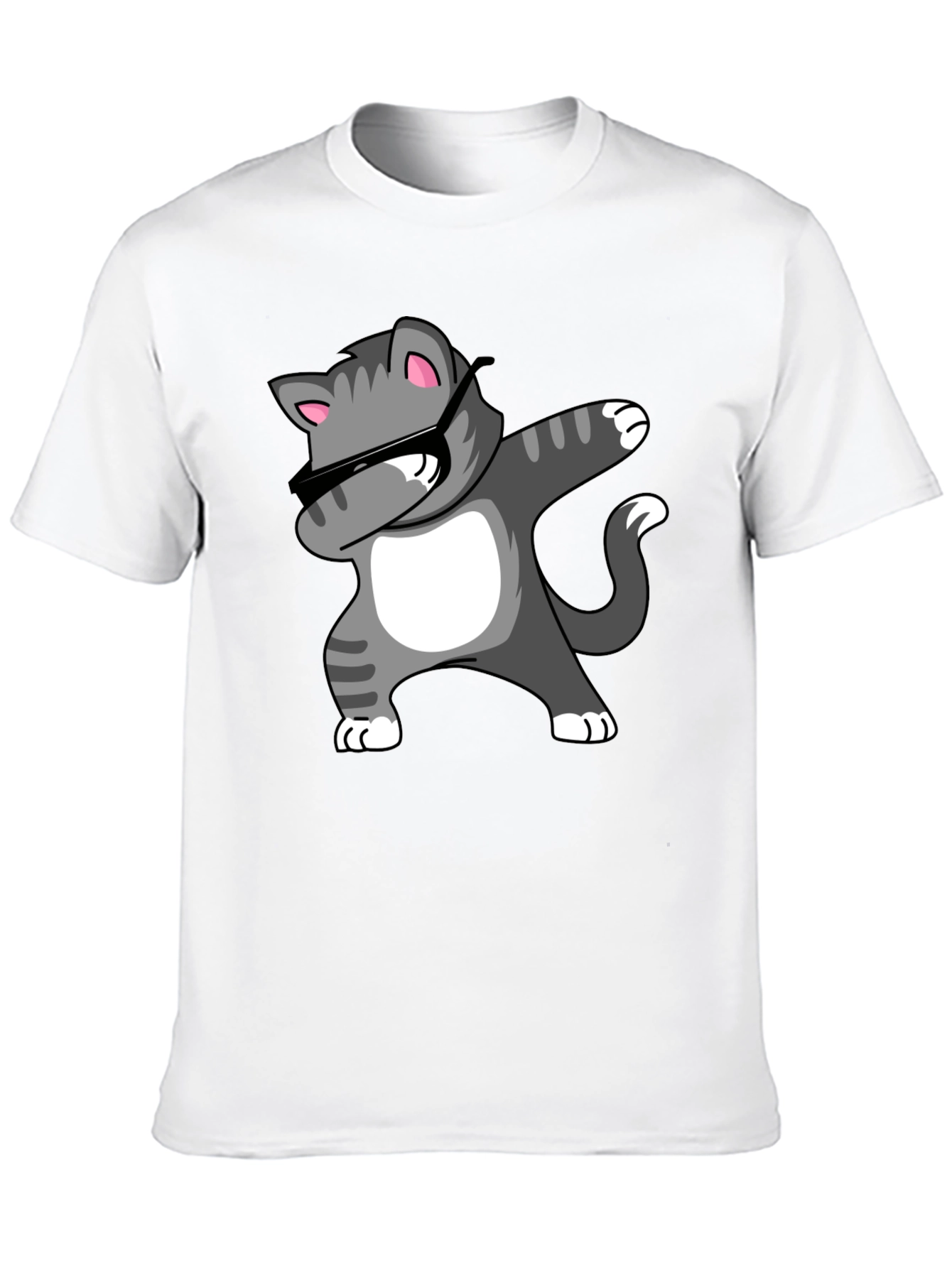 Black Dabbing Cat Graphic Tee - Black T-Shirt view 10