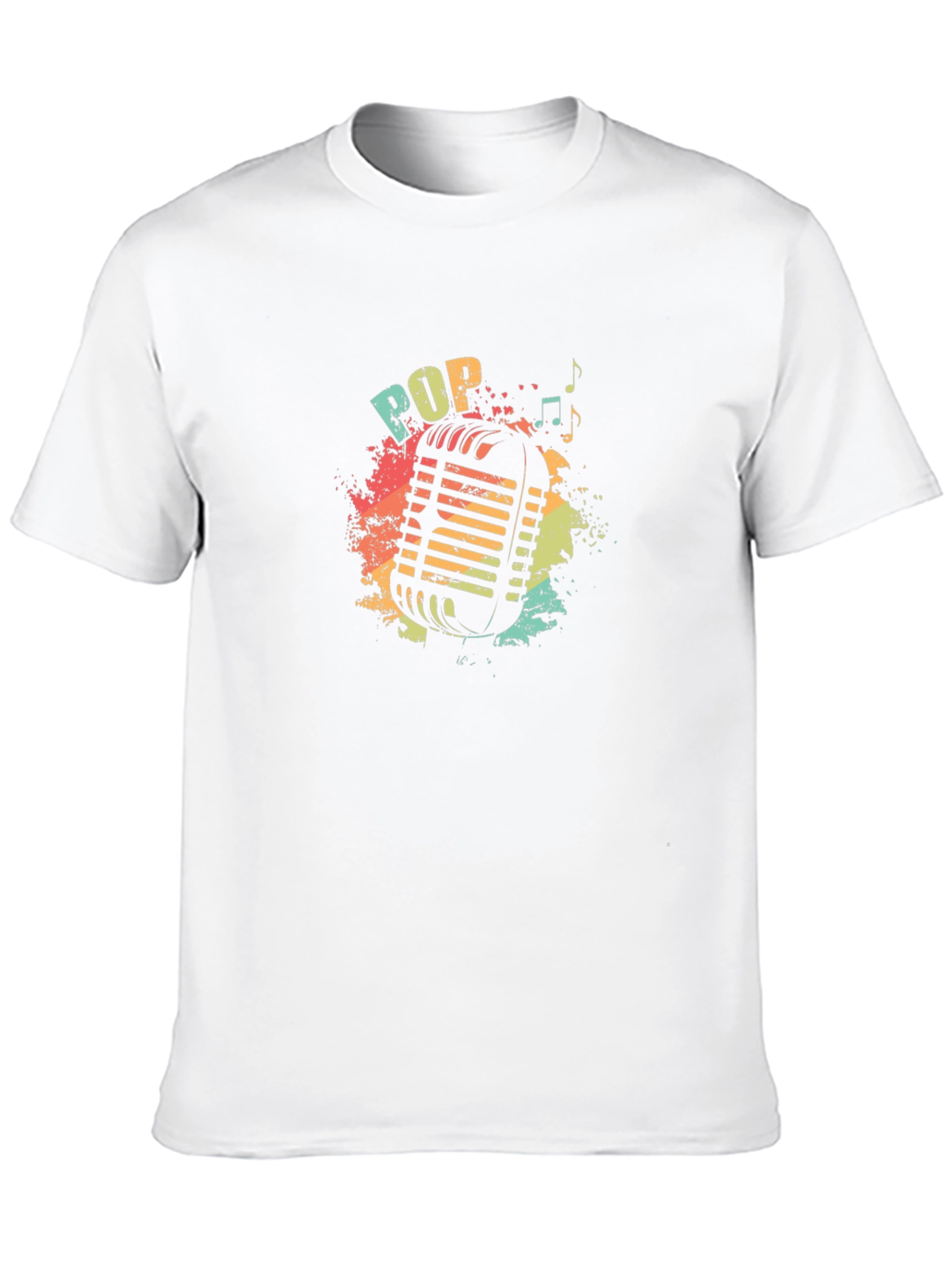 Black Retro Pop Music Microphone Graphic T-Shirt view 10