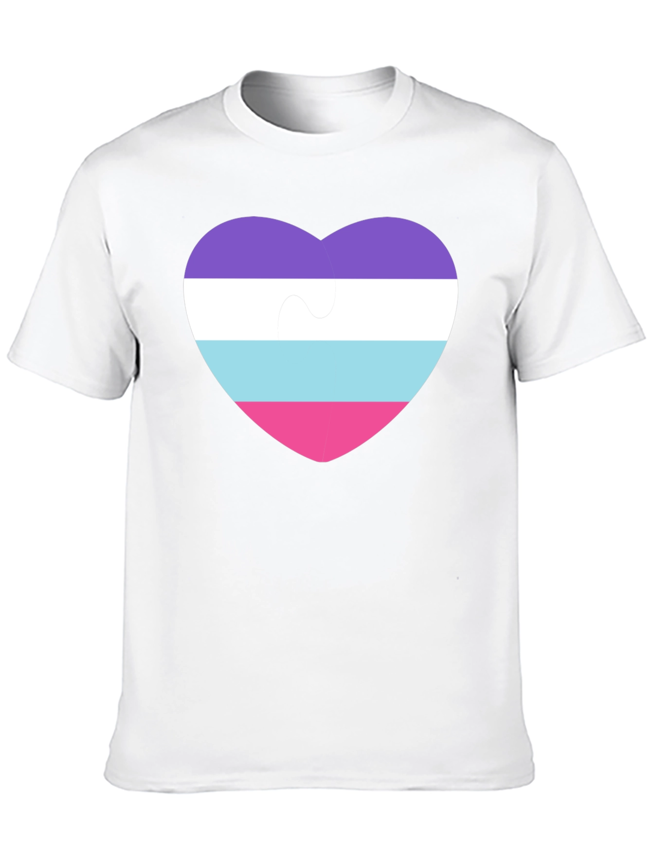 Black Omni Pride Heart Puzzle Piece T-Shirt view 10