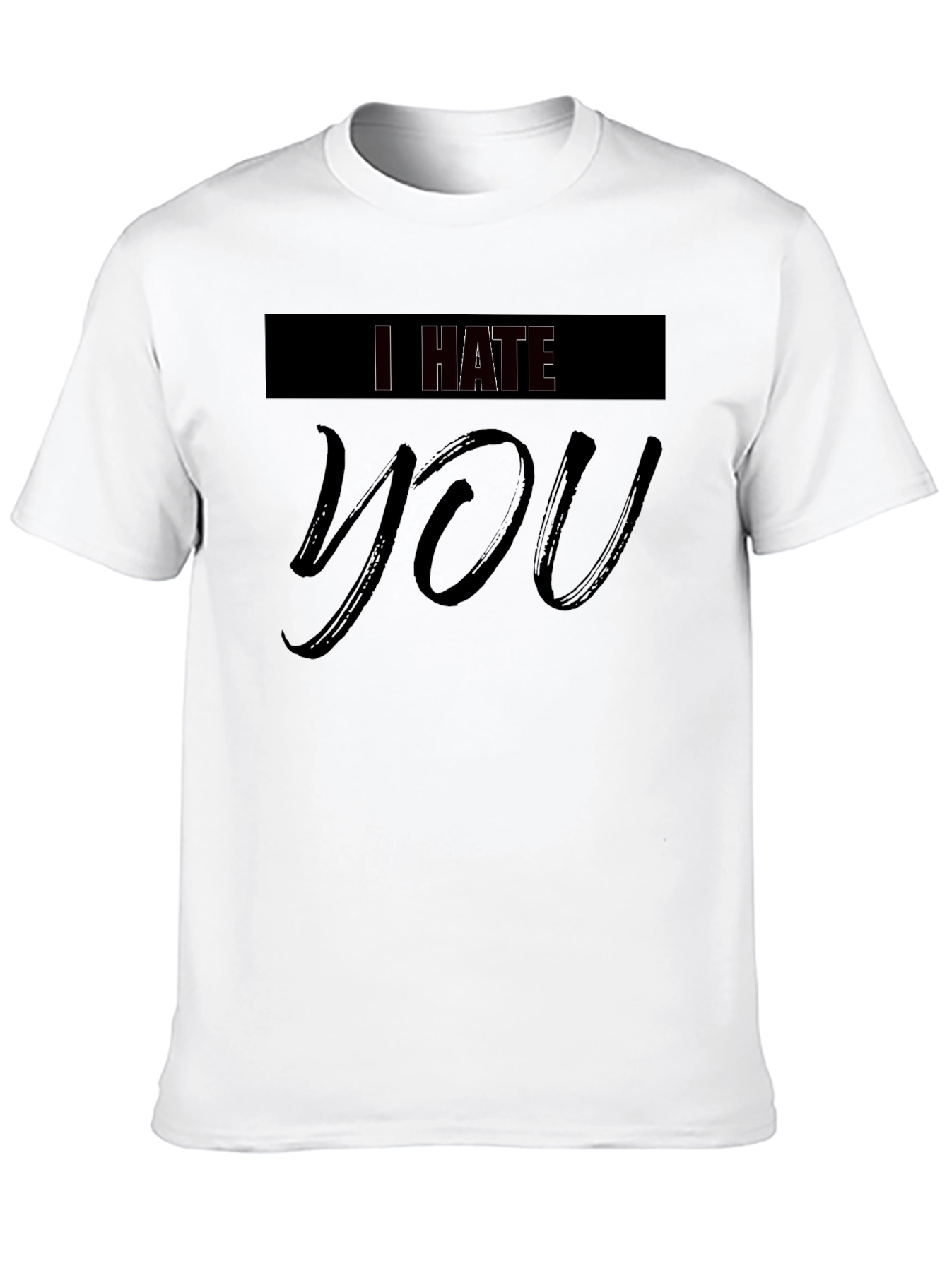 Black I Hate You Graphic Black Tee - Edgy Statement Shirt view 10