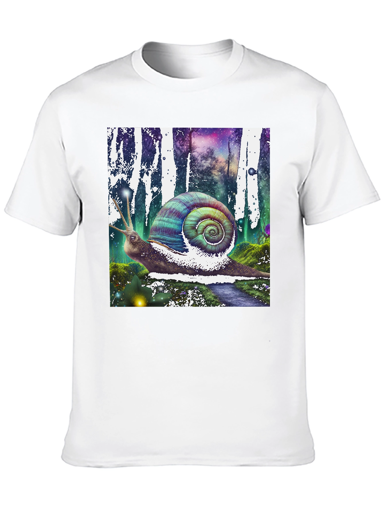 Black Fantasy Snail Graphic Tee - Unique Design view 10