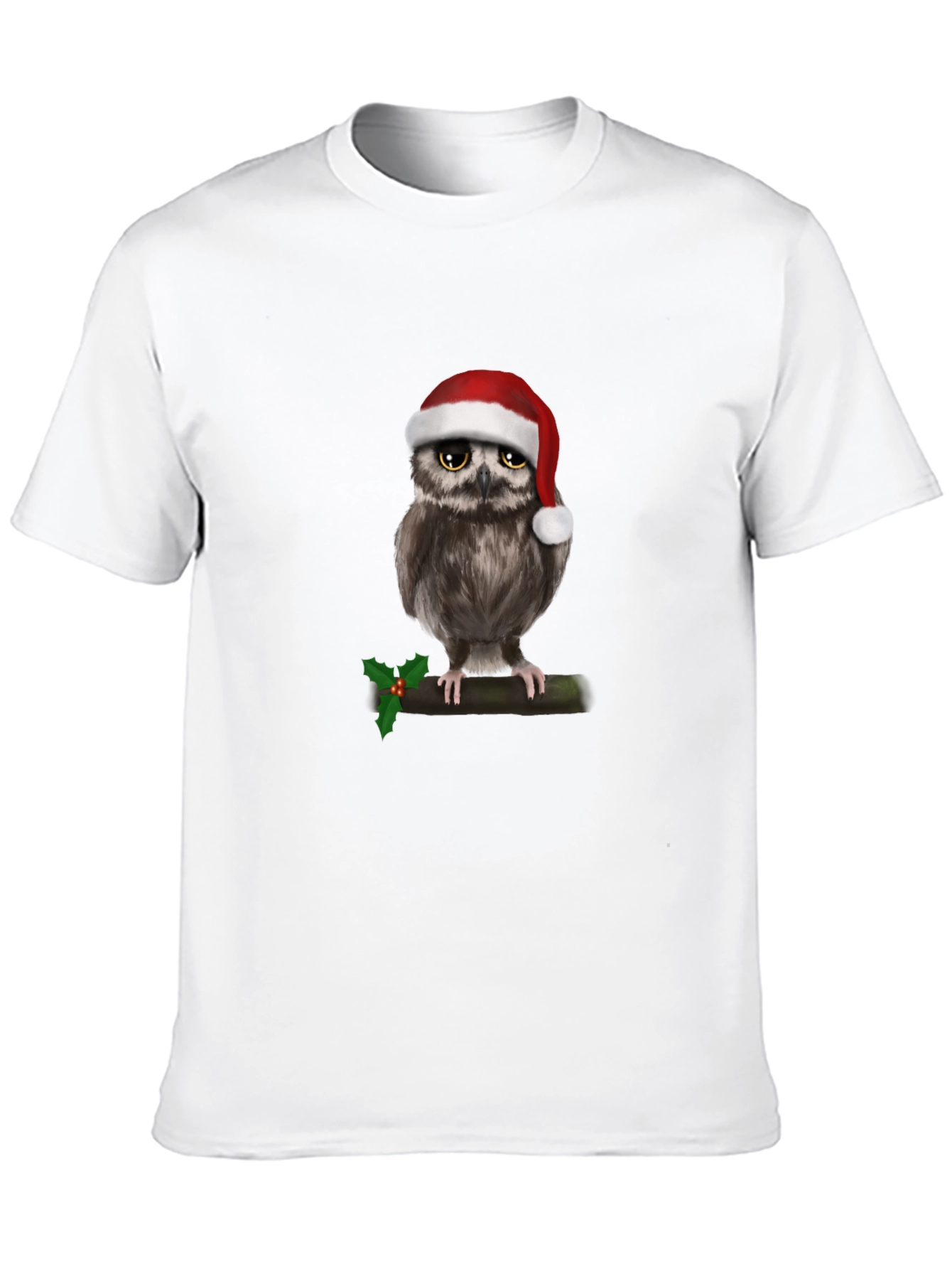 Black Festive Owl Christmas T-Shirt view 10