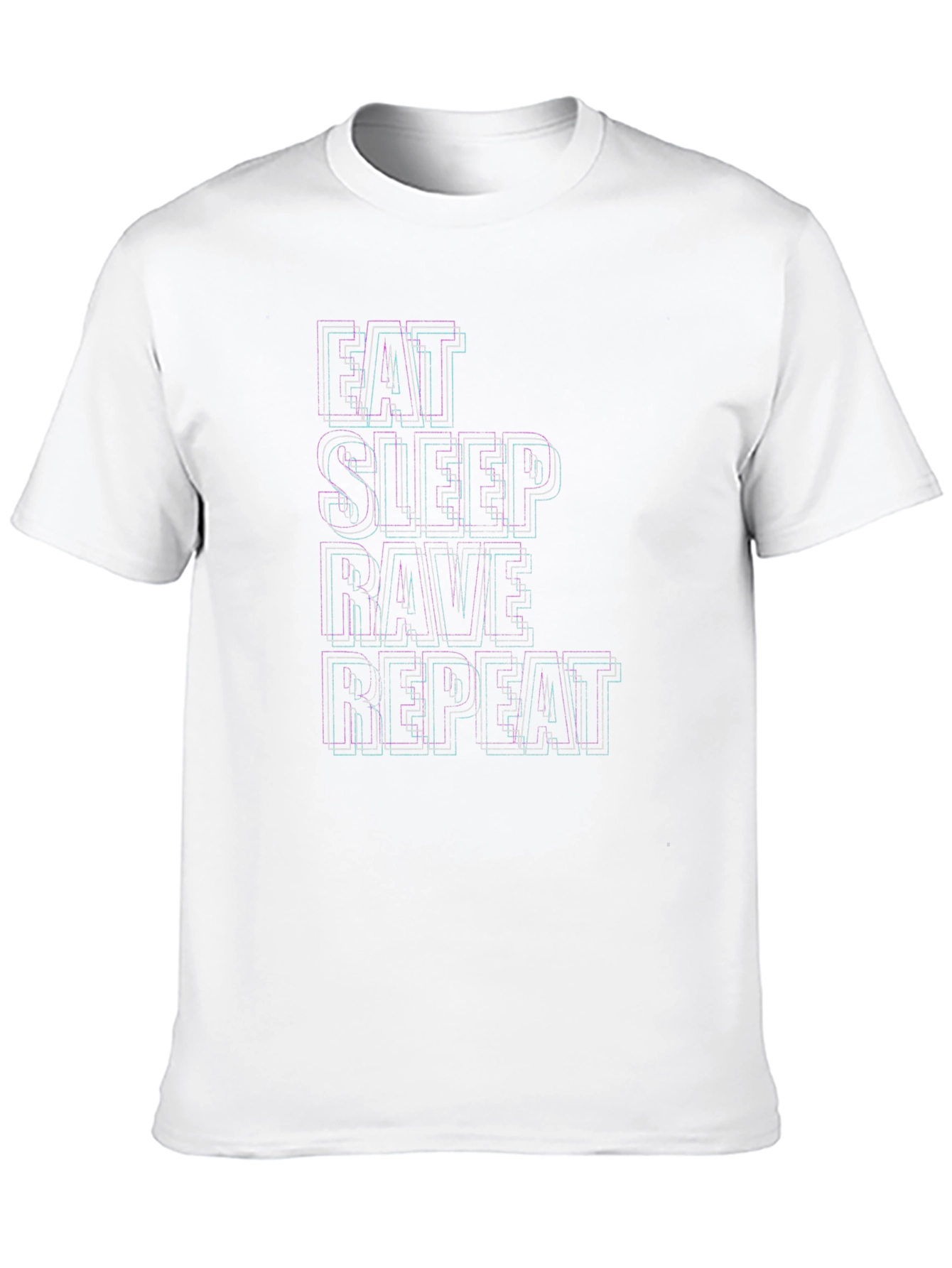Black Eat Sleep Rave Repeat Men's Black T-Shirt view 10