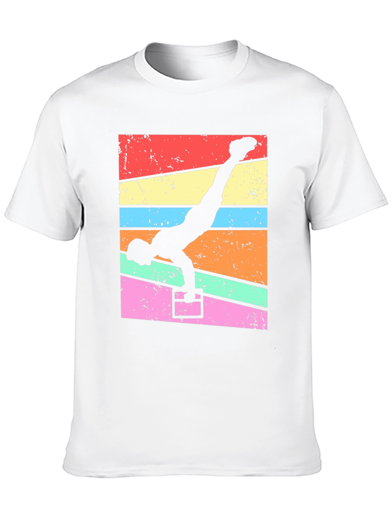 Black Gymnast Handstand T-Shirt - Retro Fitness Tee view 10