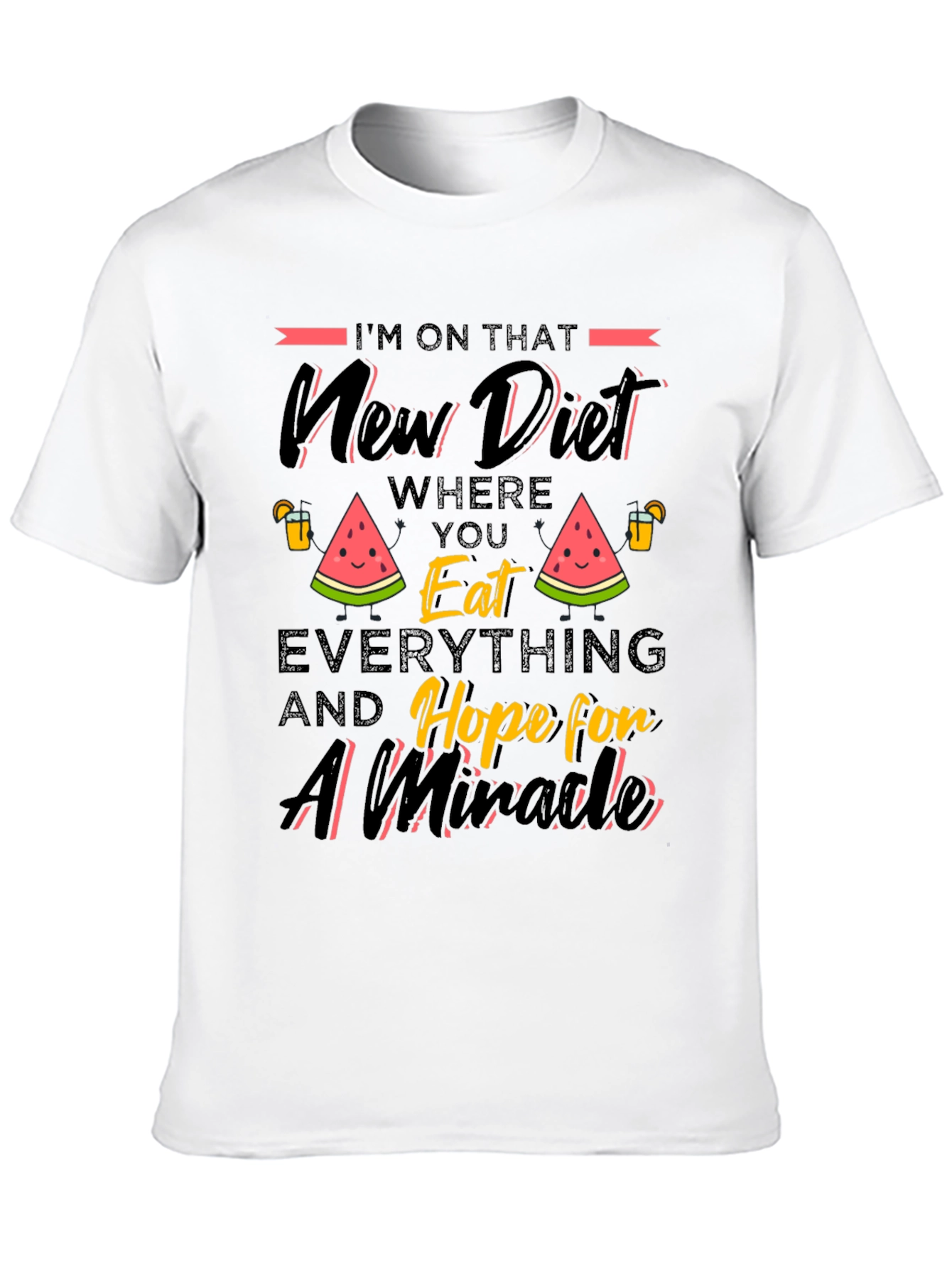 Black Funny Diet T-Shirt - Eat Everything and Hope view 10