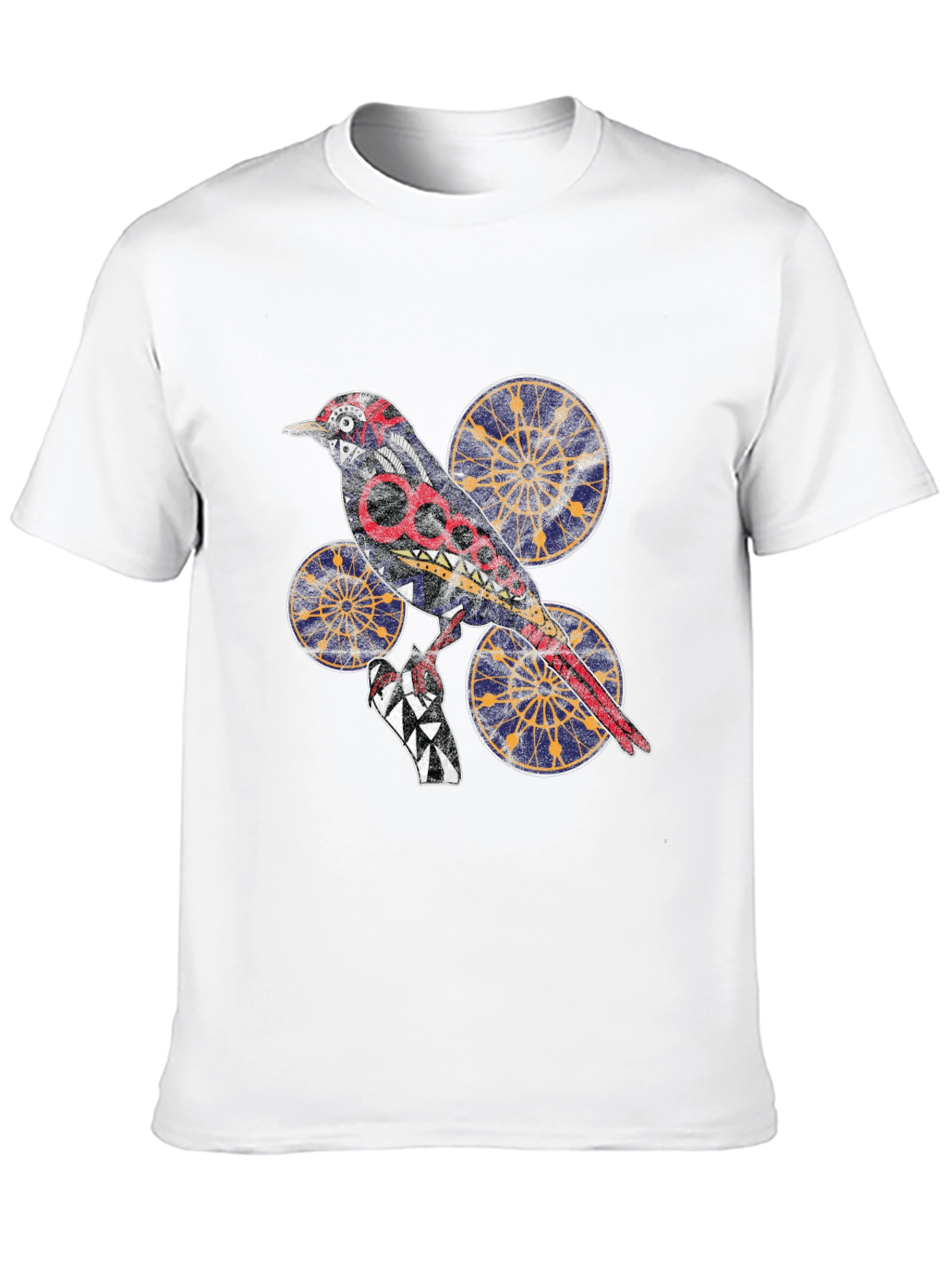 Black Graphic Bird Print T-Shirt - Unique Artistic Design view 10
