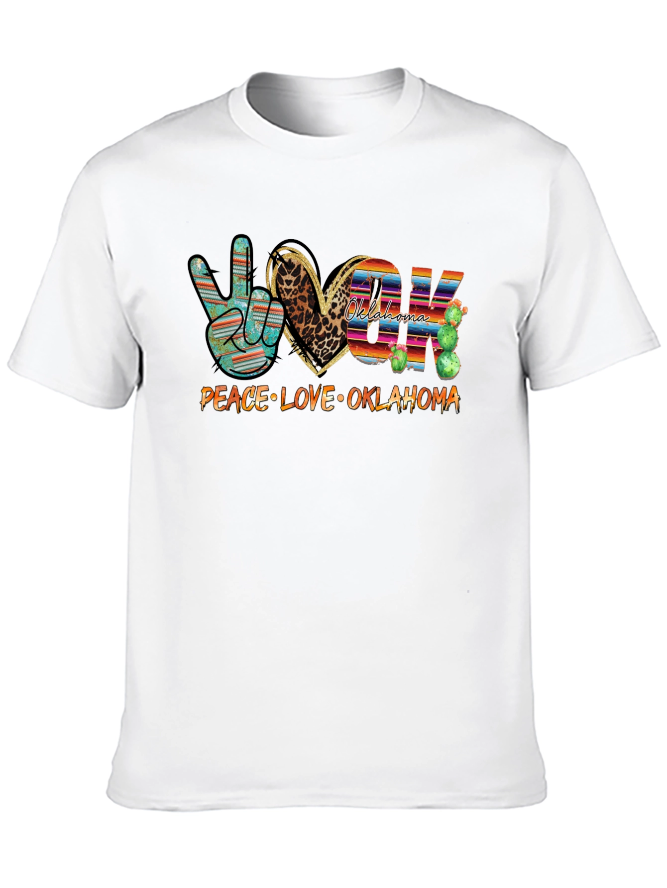 Black Peace Love Oklahoma Graphic Tee view 10